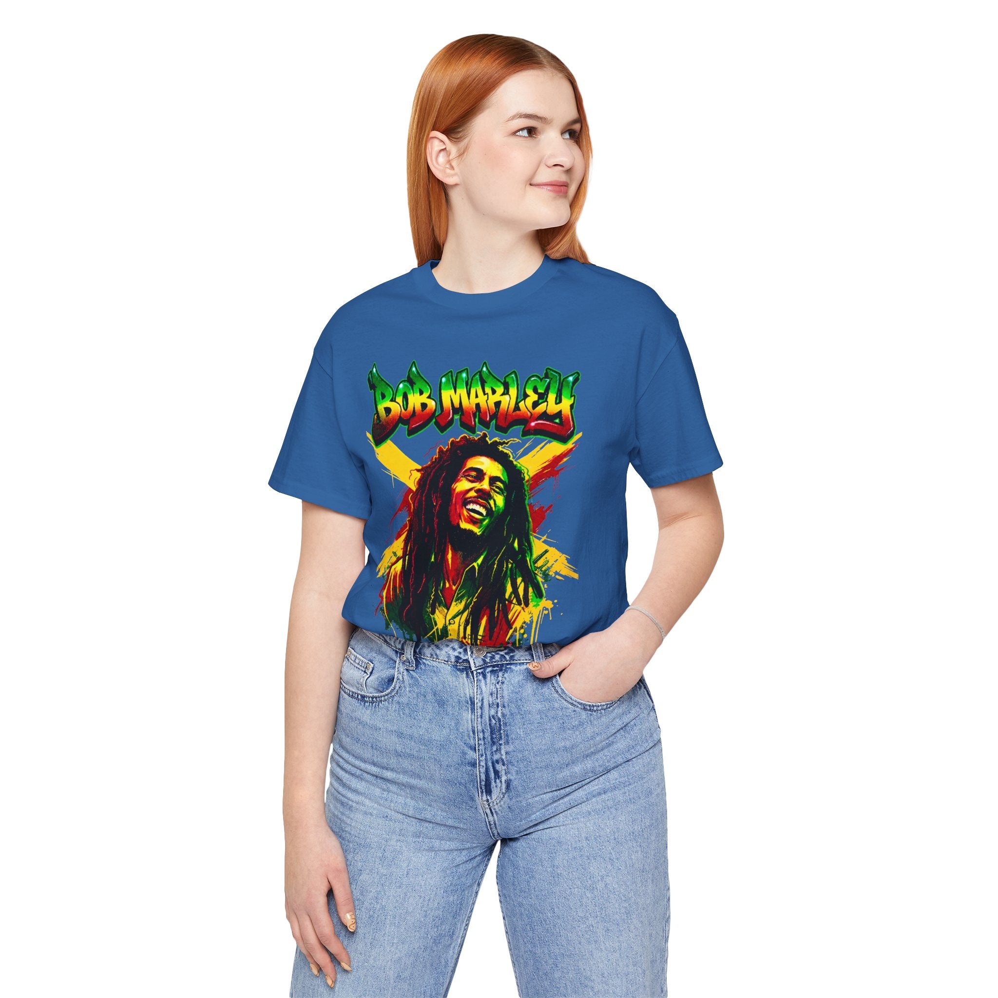 Reggae Legend Portrait Tee — Rasta Colors Music Graphic Shirt