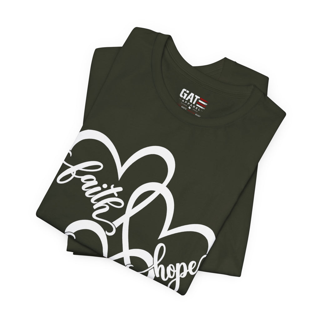 Faith Hope Love Heart T-Shirt — Inspirational Christian Tee