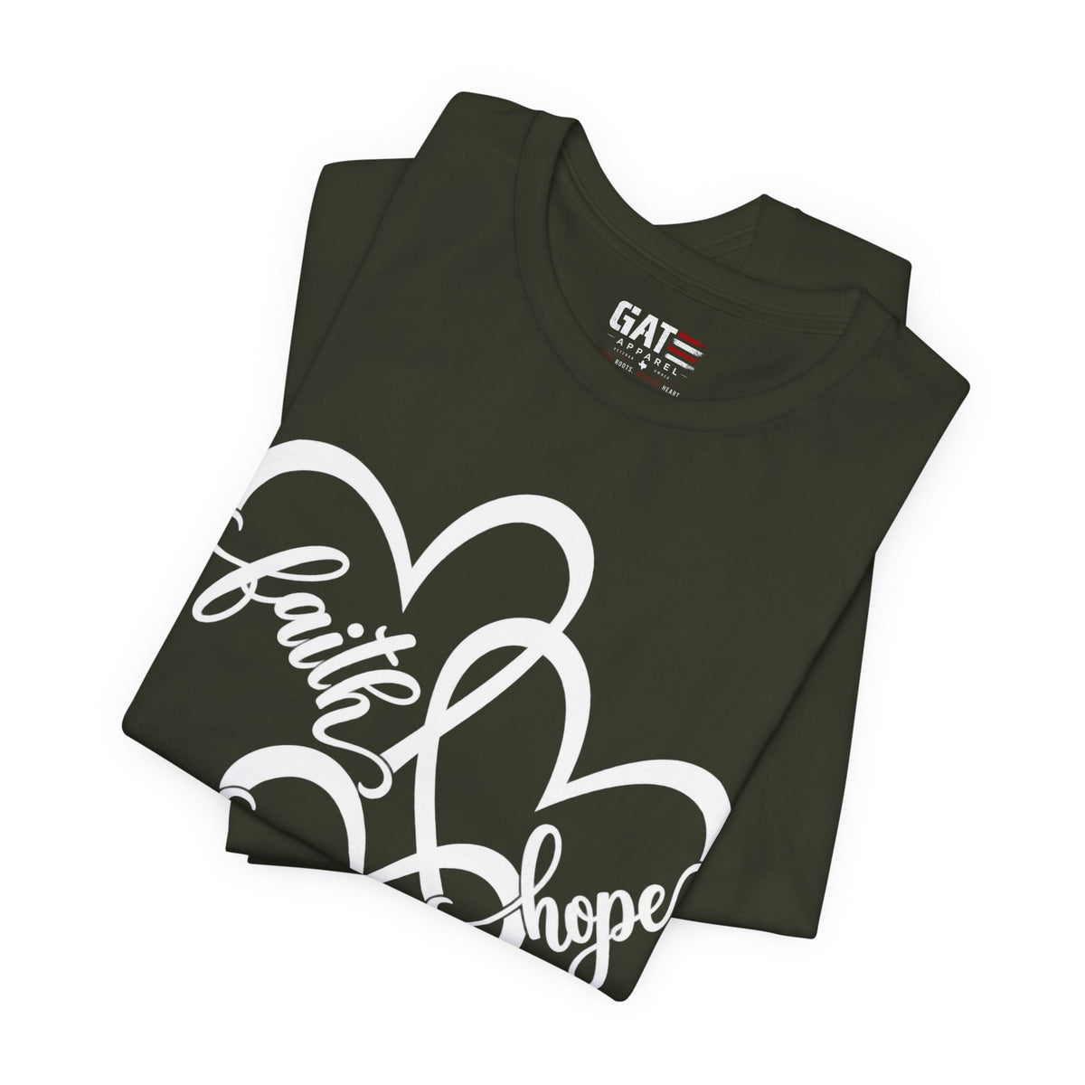 Faith Hope Love Heart T-Shirt — Inspirational Christian Tee