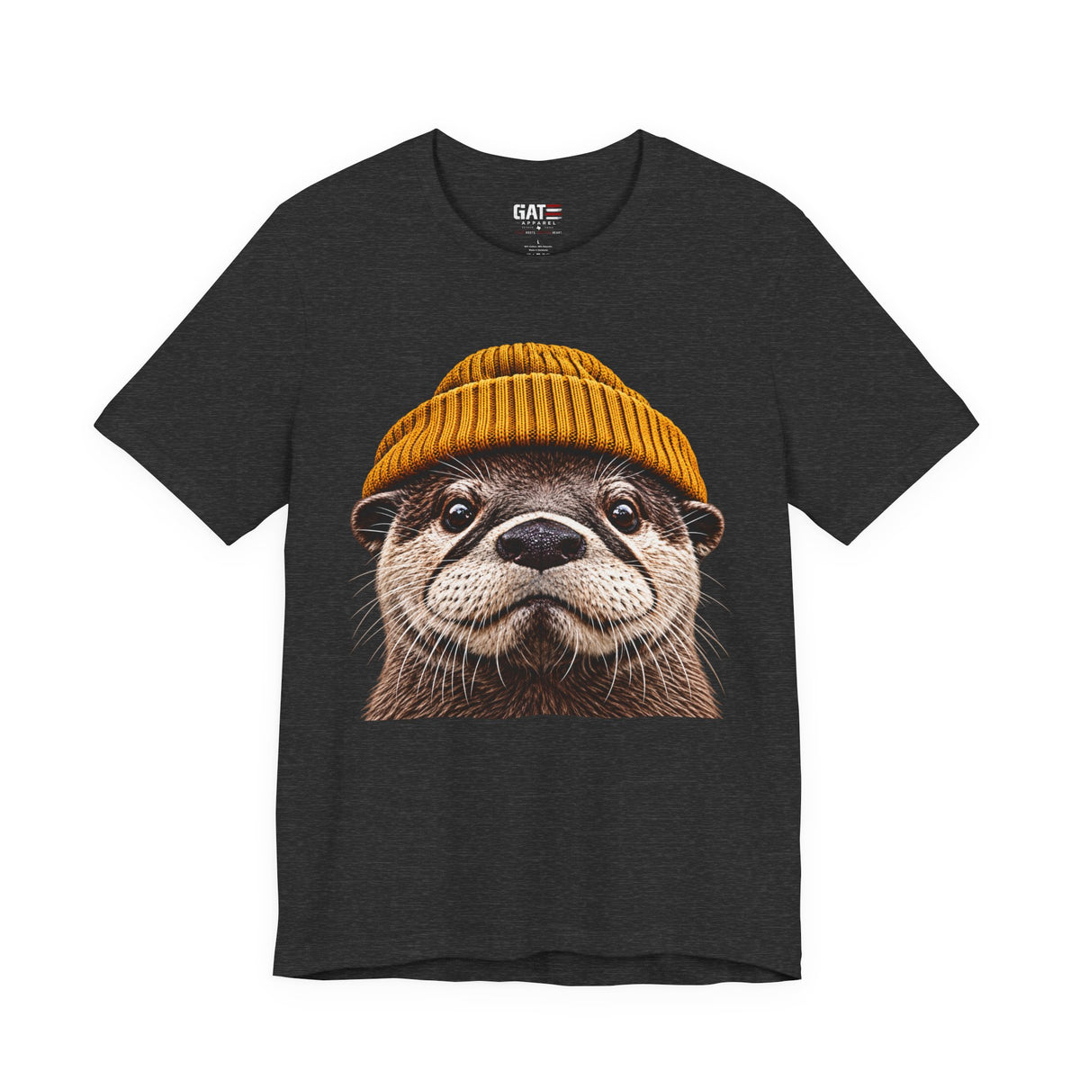Cute Otter Wearing Beanie Wildlife Graphic T-Shirt - product image 4