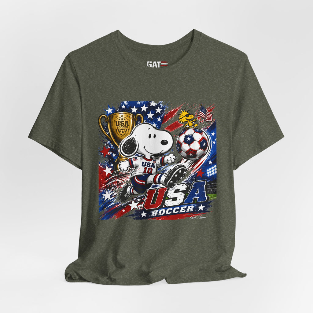 Snoopy USA Soccer Tee | Patriotic Soccer Graphic T-Shirt