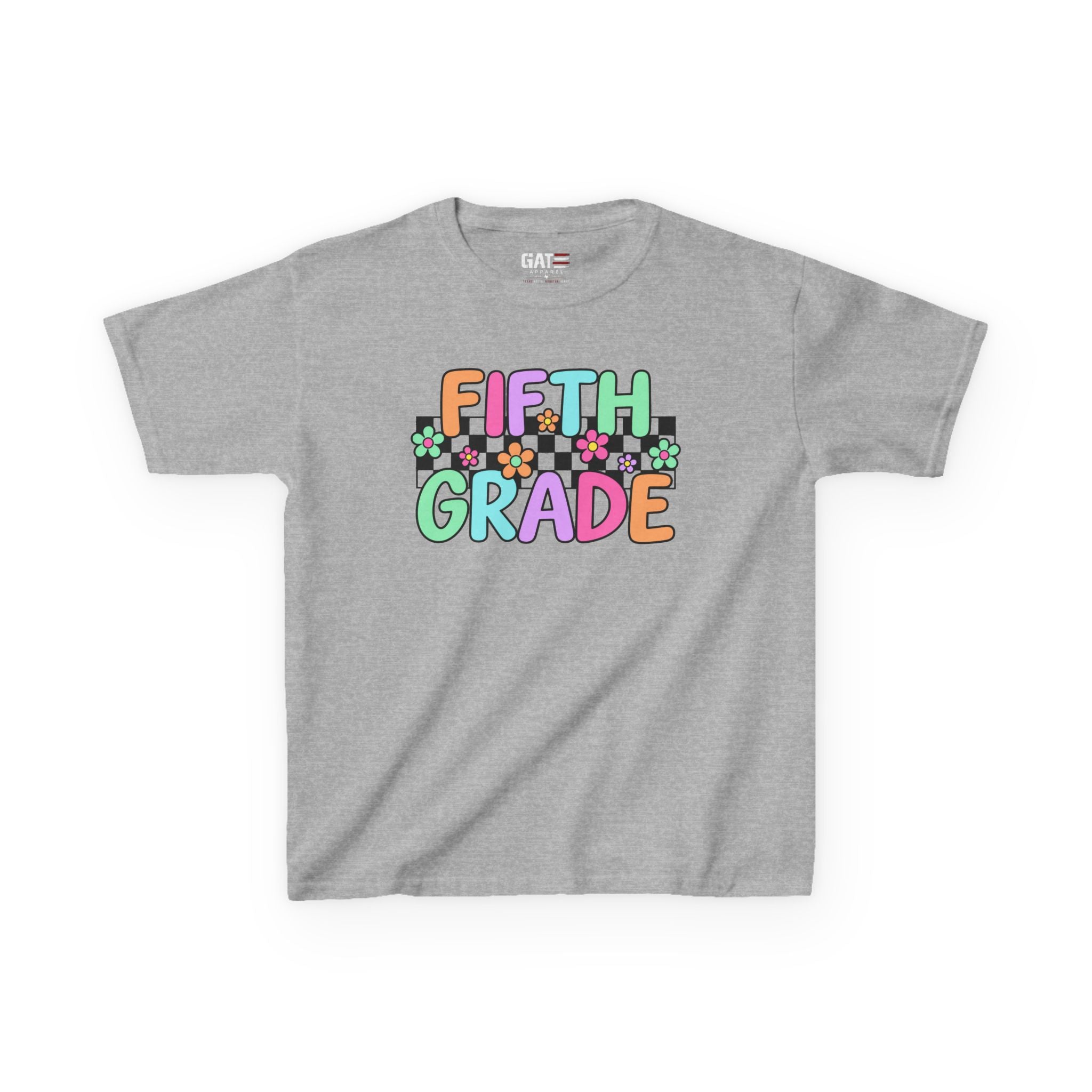 Custom Grade Level Shirt for Kids – Retro Checkered Floral Back to School Tee