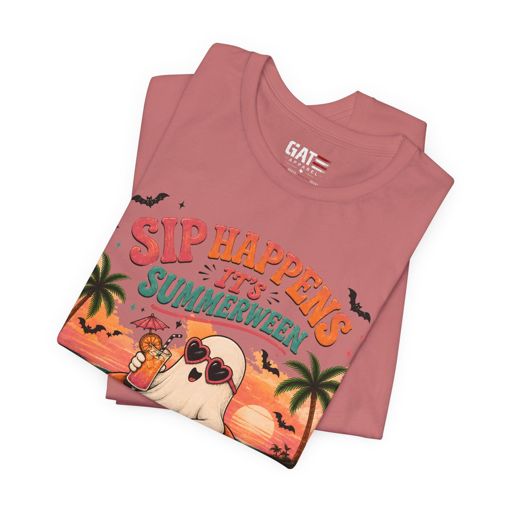 Summerween Shirt, Spooky Beach Shirt, Ghost Beach Tee, Halloween Beach Shirt, Coastal Halloween Tee, Tropical Ghost Shirt