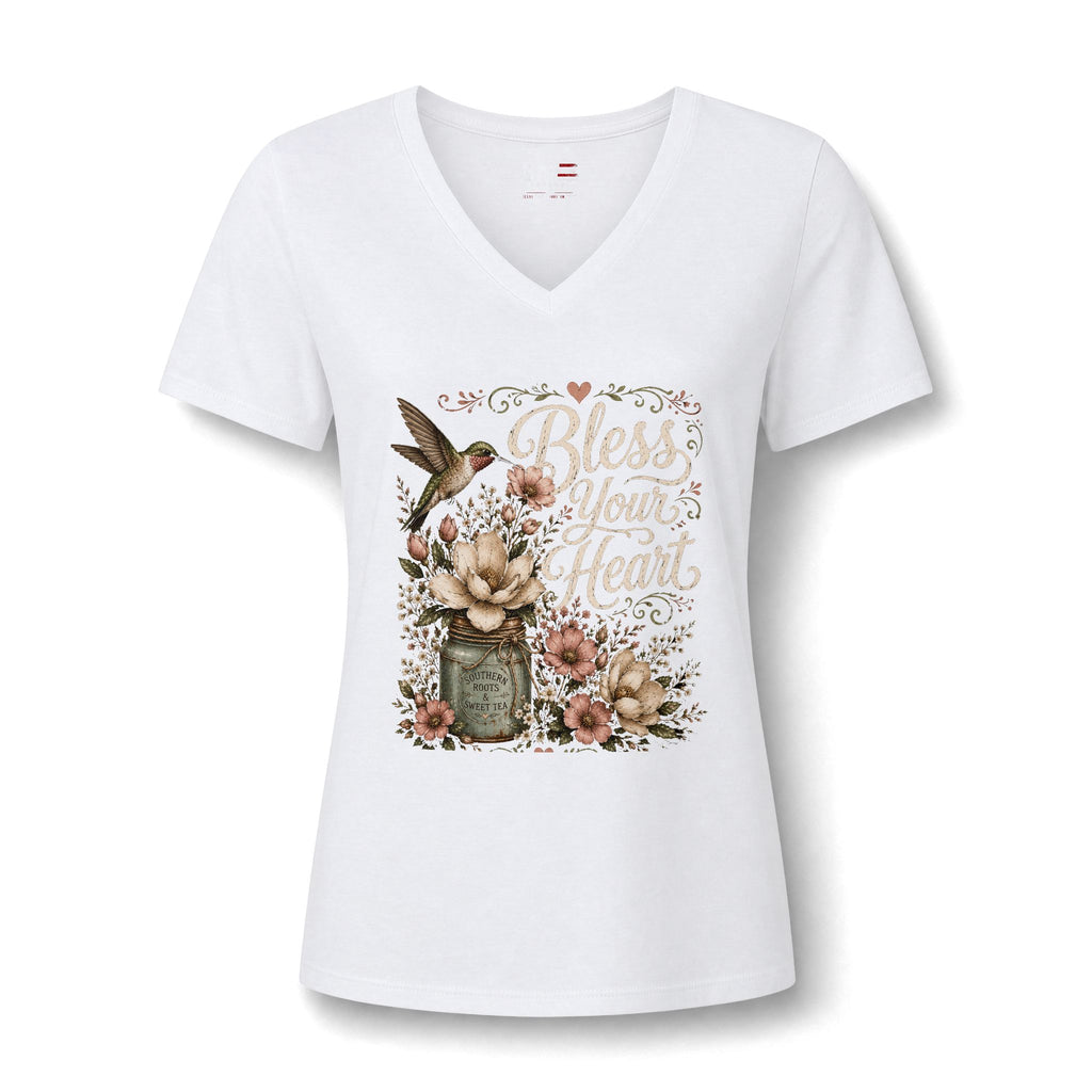 Bless Your Heart Floral V-Neck Tee