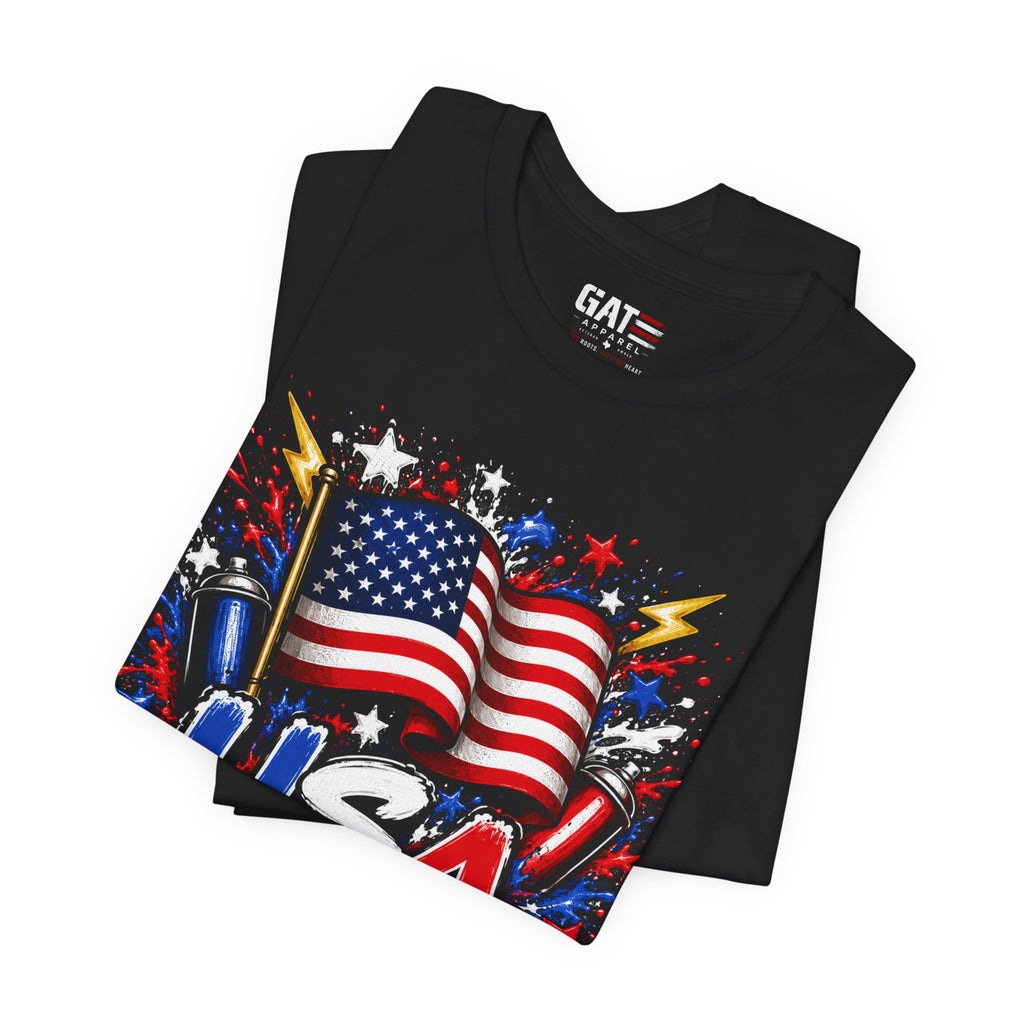 Custom Country Flag Graphic Tee|Graffiti Style Custom Shirt