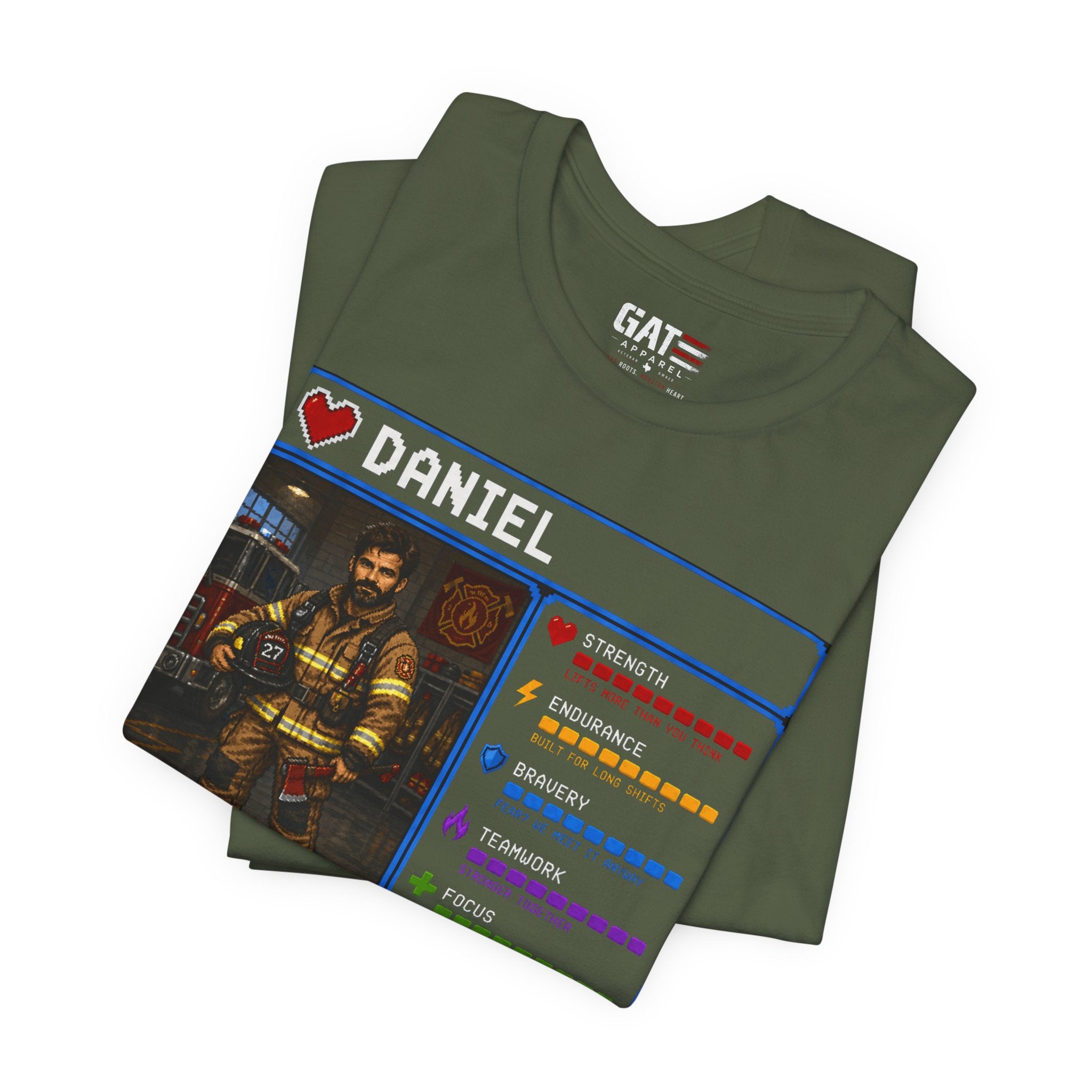 Custom Firefighter RPG Character Shirt | Personalized Firefighter Gift