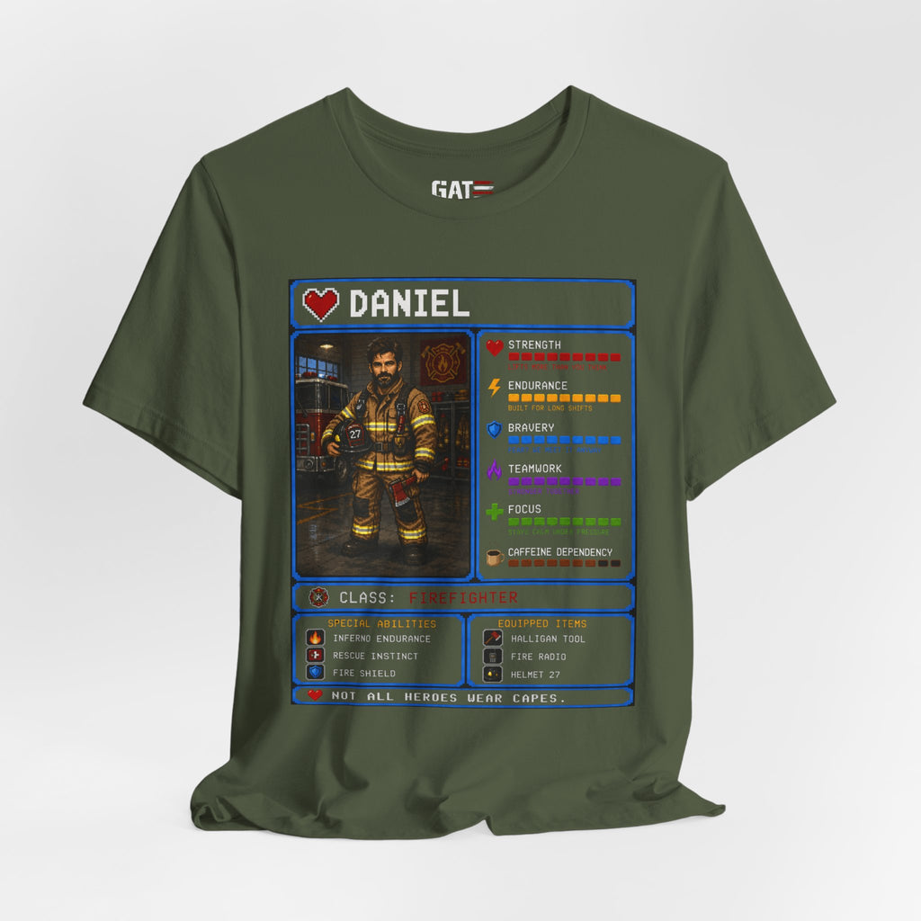 Custom Firefighter RPG Character Shirt | Personalized Firefighter Gift