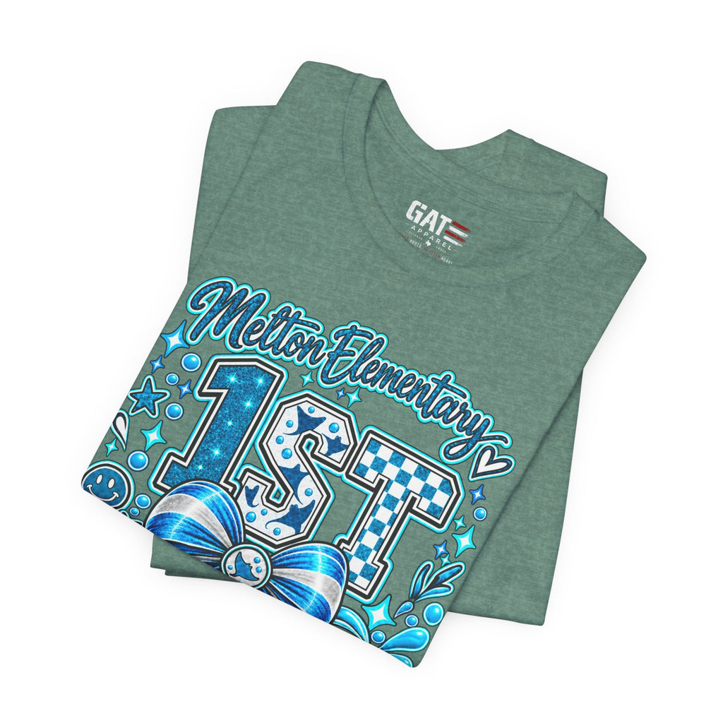 Melton 1st Grade School T‑Shirt — Bow Design