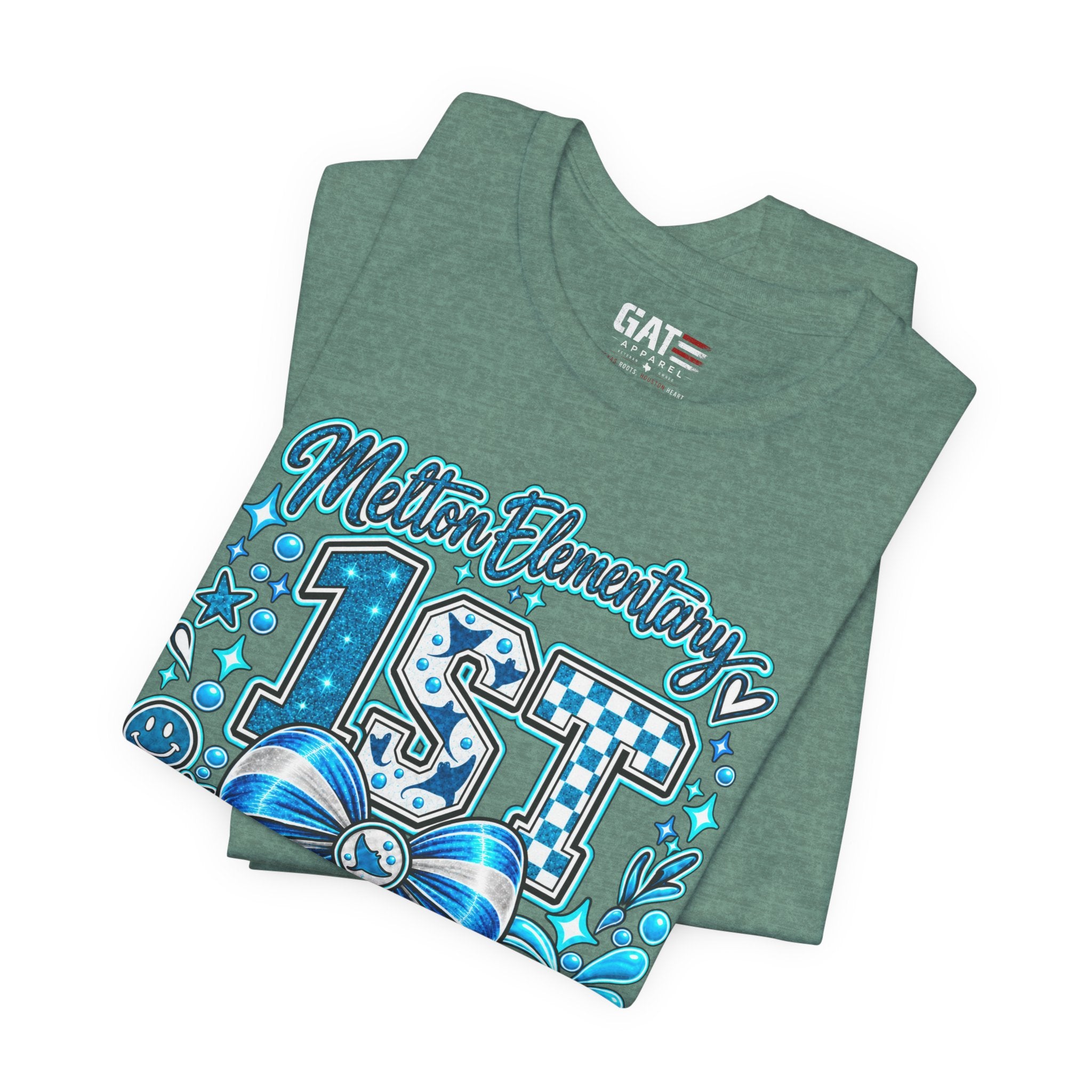 Melton 1st Grade School T‑Shirt — Bow Design