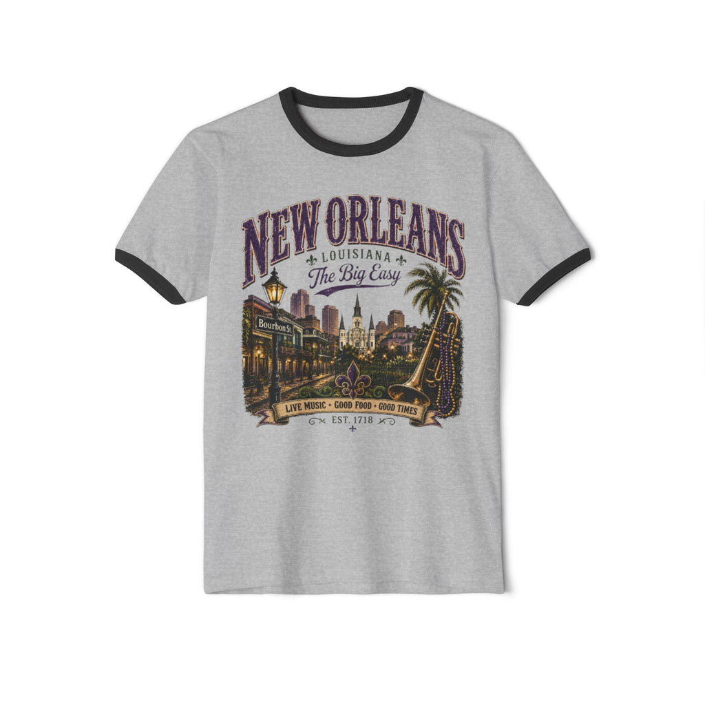 New Orleans Vintage Ringer T-Shirt — The Big Easy Cityscape Tee