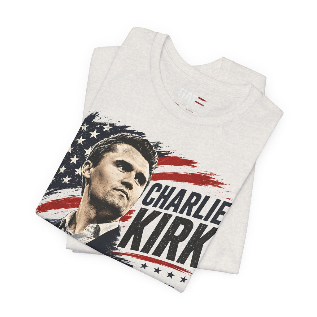 Charlie Kirk Shirt Conservative Patriotic T Shirt Republican American Flag Tee USA Freedom Gift Political Apparel