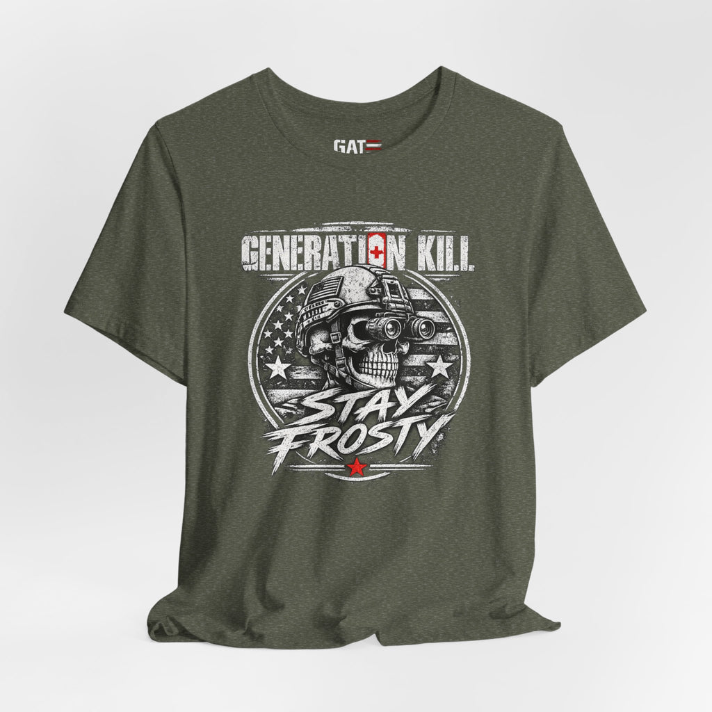 Stay Frosty Skull Tee — Military Veteran Retro Graphic T-Shirt