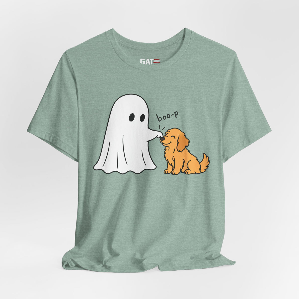 Halloween Ghost & Golden Retriever — "boo-p" Cute Dog Halloween T-Shirt
