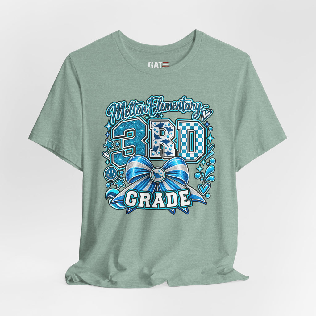 Melton 3rd Grade School T‑Shirt — Bow Design