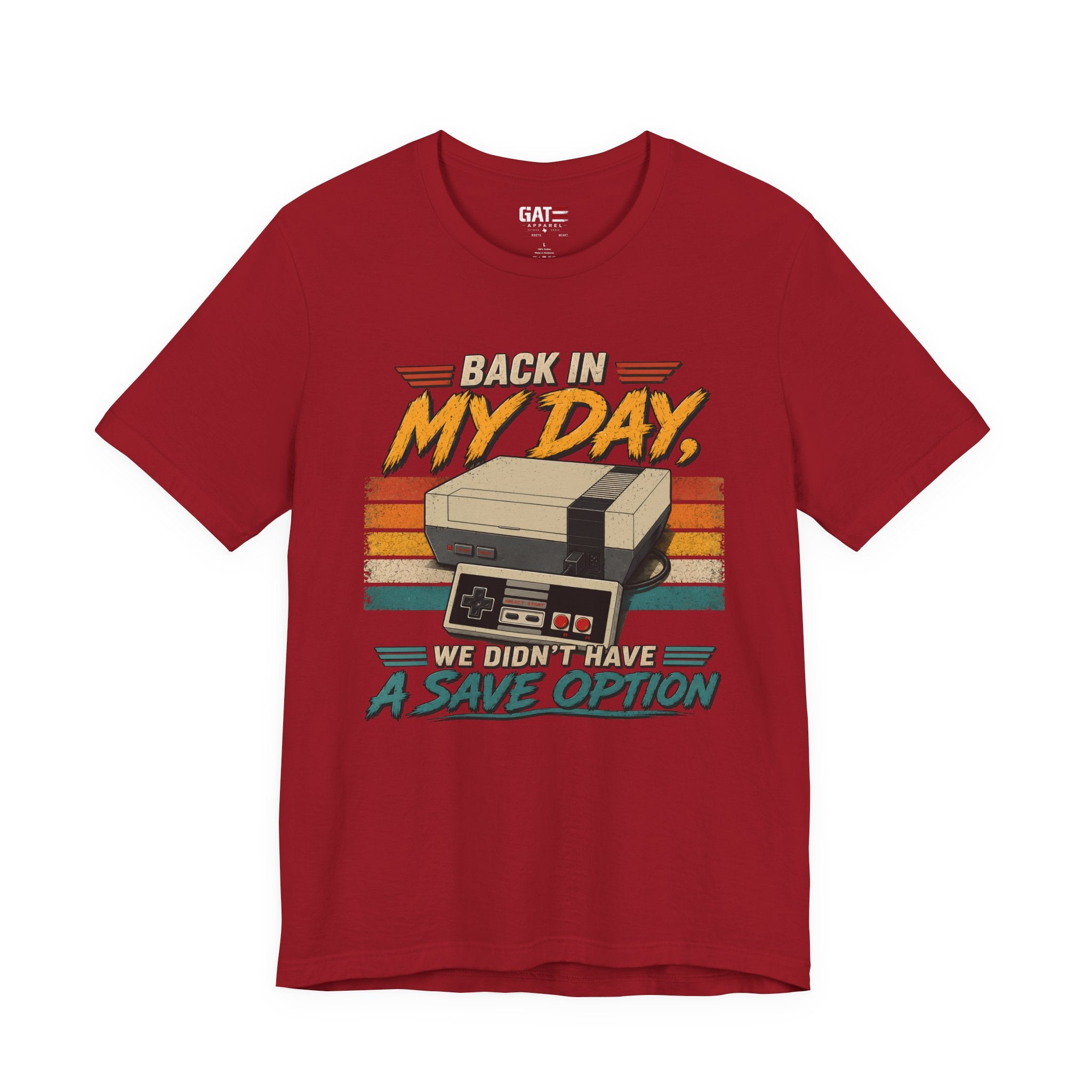 Funny Retro Gamer Shirt, Back In My Day We Didn't Have A Save Option, Vintage Gaming T Shirt, Old School Gamer Gift, Video Game Tee