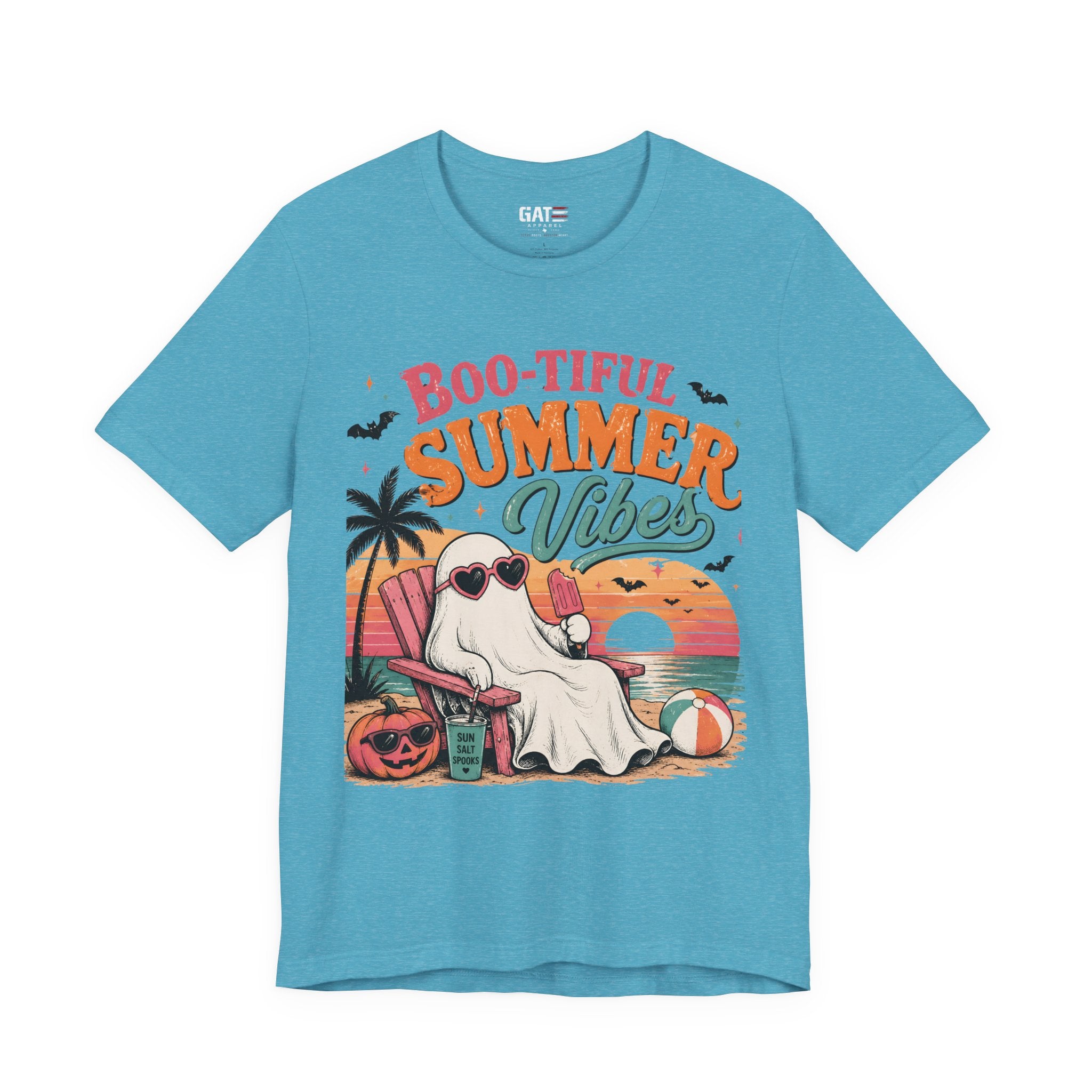 Summerween Shirt, Spooky Beach Shirt, Ghost Beach Tee, Halloween Beach Shirt, Coastal Halloween Tee, Tropical Ghost Shirt