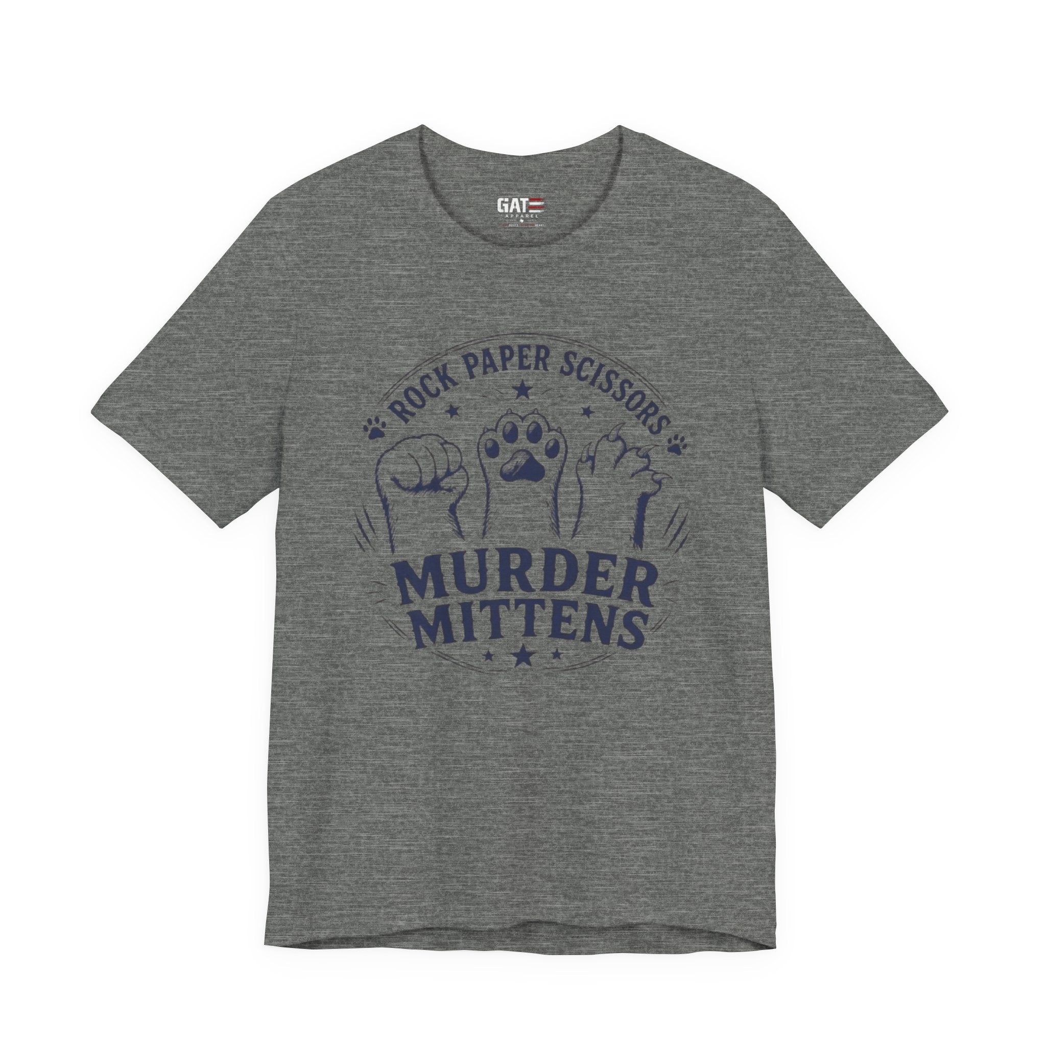 Rock Paper Scissors Murder Mittens Shirt, Funny Cat Lover Tee, Cat Paw Graphic T-Shirt, Cute Cat Mom Gift, Murder Mittens
