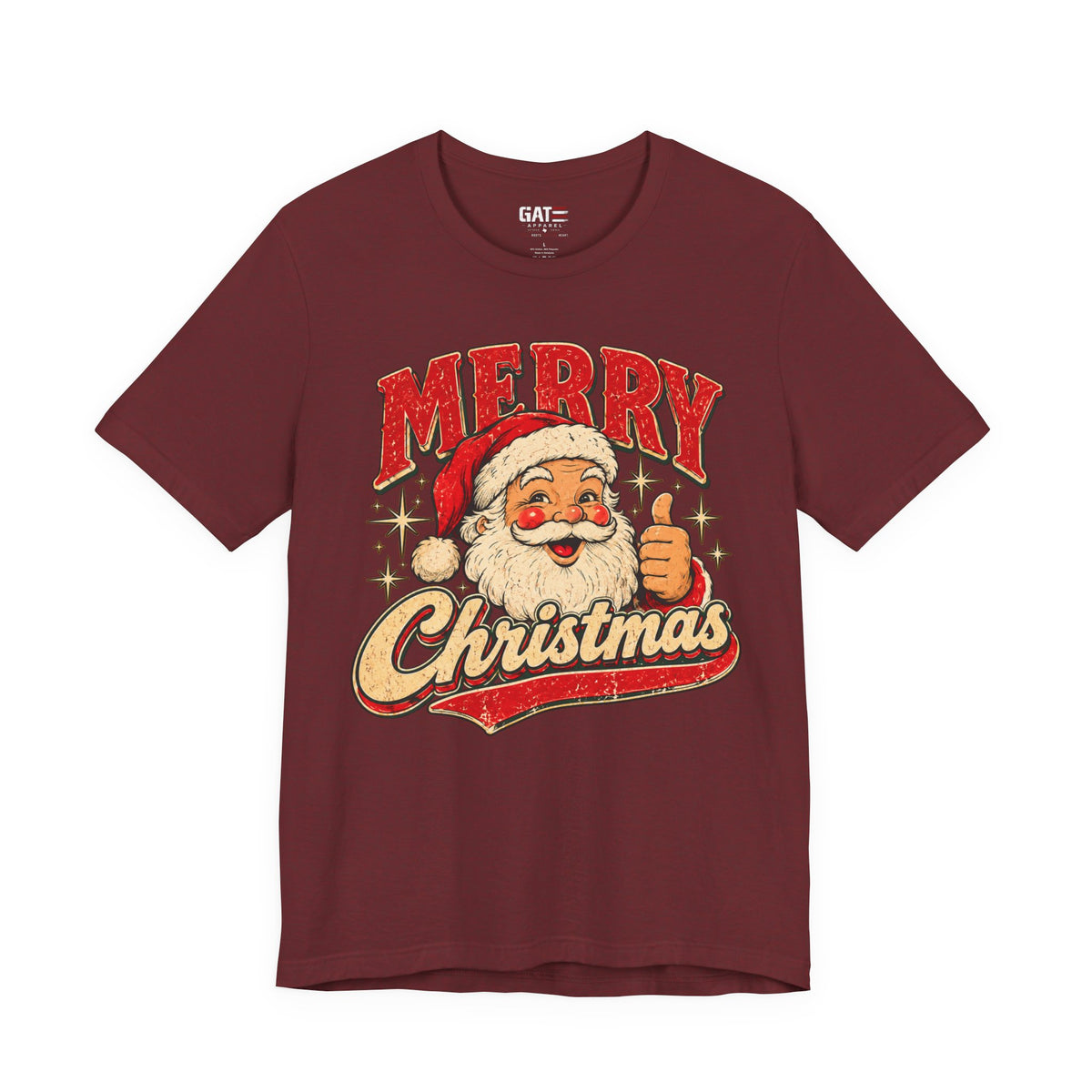 Vintage Santa Merry Christmas graphic T-shirt