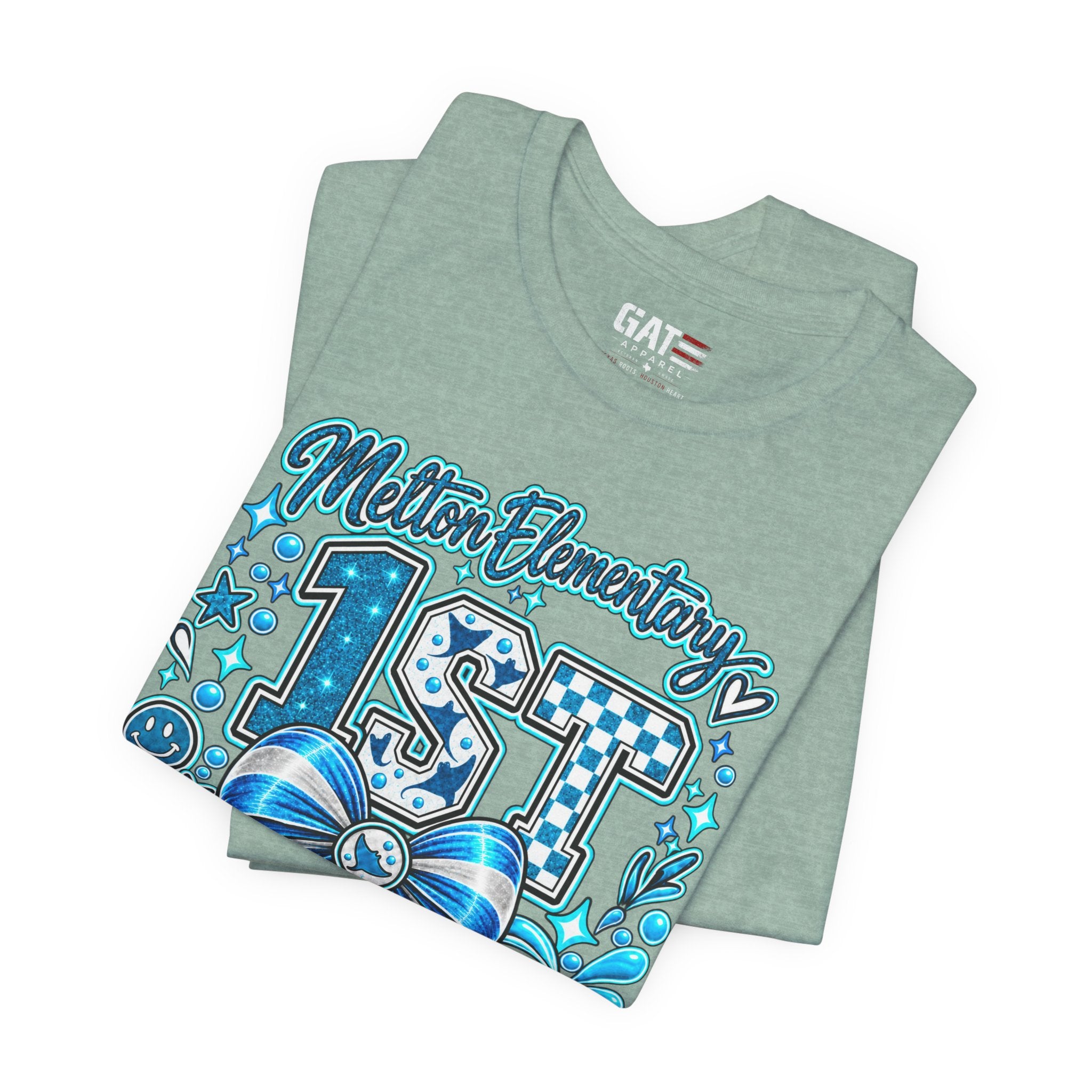 Melton 1st Grade School T‑Shirt — Bow Design
