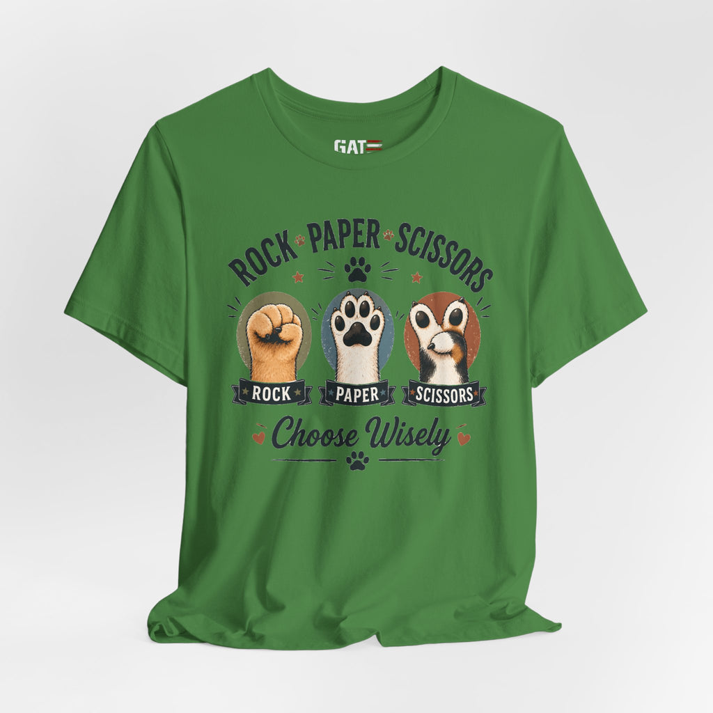 Rock Paper Scissors Cat Shirt, Funny Cat Lover Tee, Cat Paw Graphic Shirt, Cute Pet Mom Gift, Choose Wisely Cat Tee, Cat Dad Shirt
