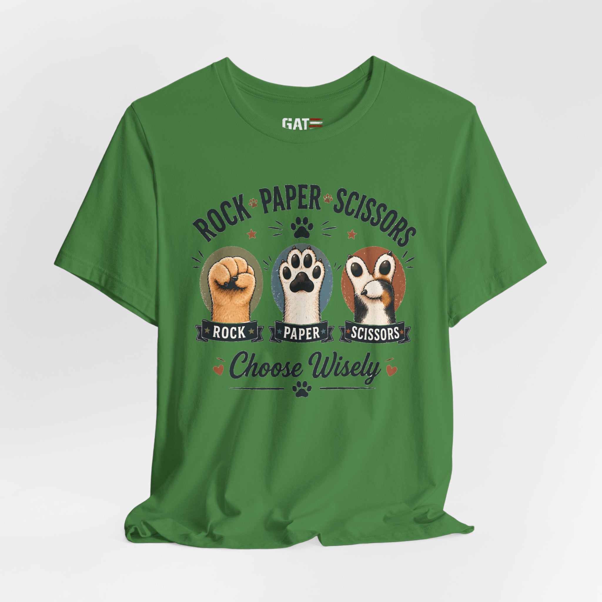Rock Paper Scissors Cat Shirt, Funny Cat Lover Tee, Cat Paw Graphic Shirt, Cute Pet Mom Gift, Choose Wisely Cat Tee, Cat Dad Shirt