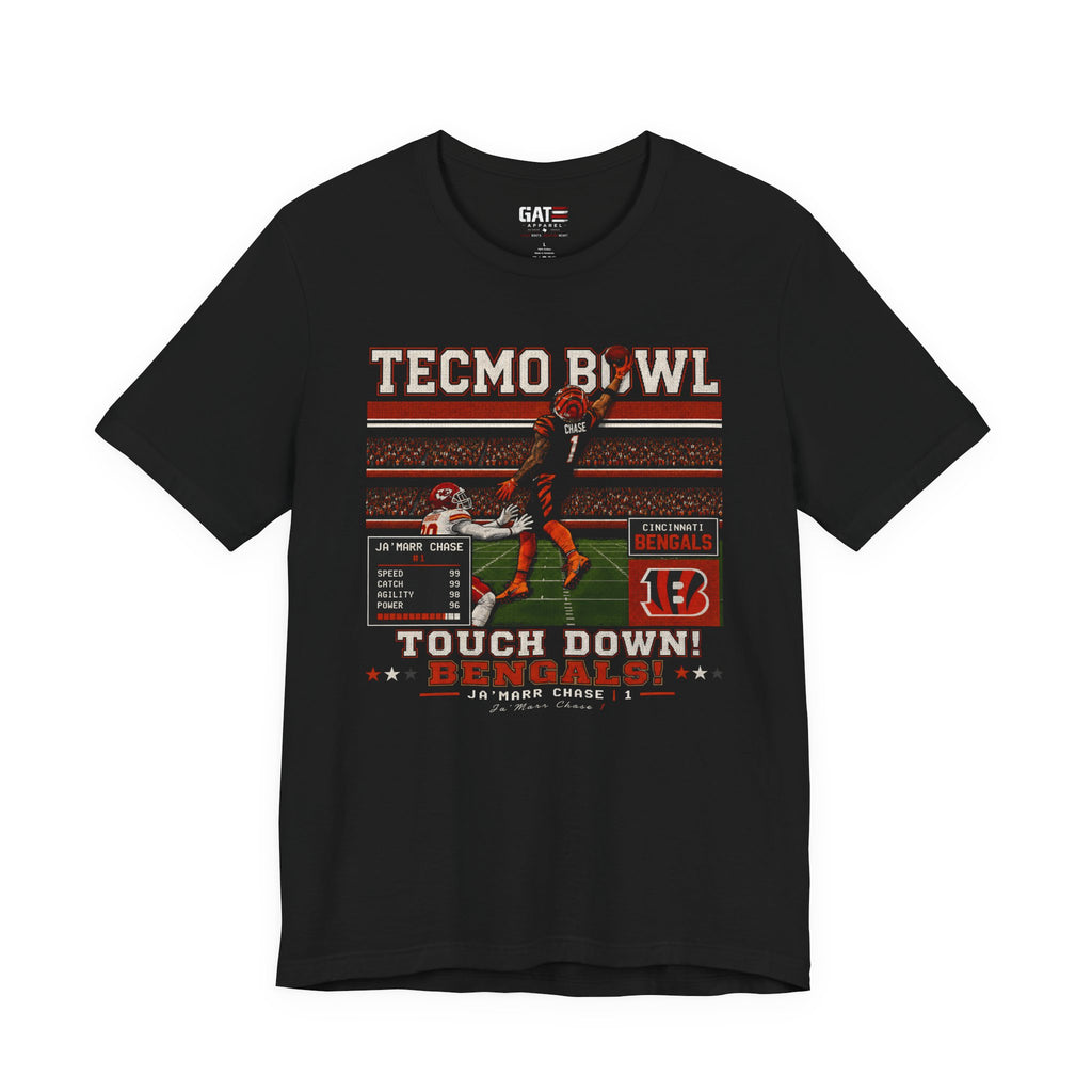 JaMarr Chase Tecmo Bowl Shirt Retro Tecmo Football Tee Vintage Pixel Art Wide Receiver Graphic Football Fan Gift T Shirt