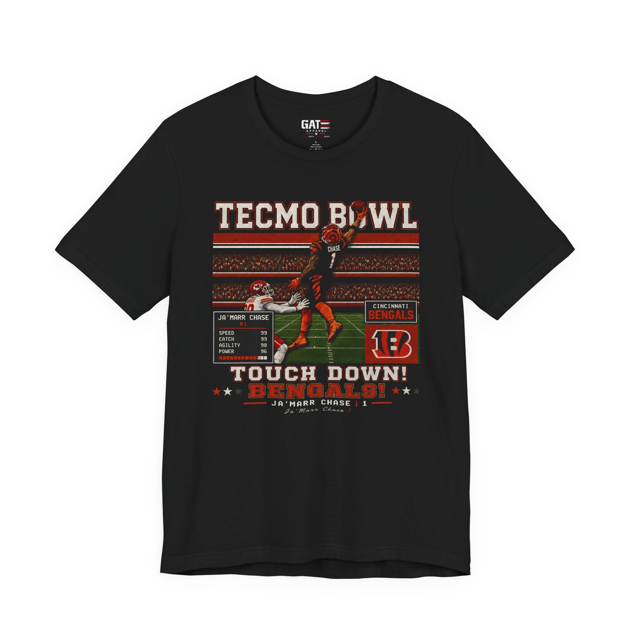 JaMarr Chase Tecmo Bowl Shirt Retro Tecmo Football Tee Vintage Pixel Art Wide Receiver Graphic Football Fan Gift T Shirt