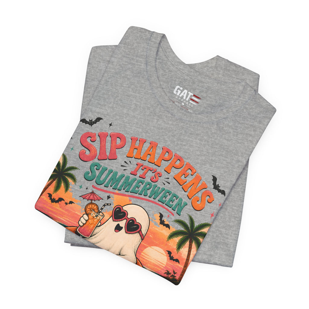 Summerween Shirt, Spooky Beach Shirt, Ghost Beach Tee, Halloween Beach Shirt, Coastal Halloween Tee, Tropical Ghost Shirt