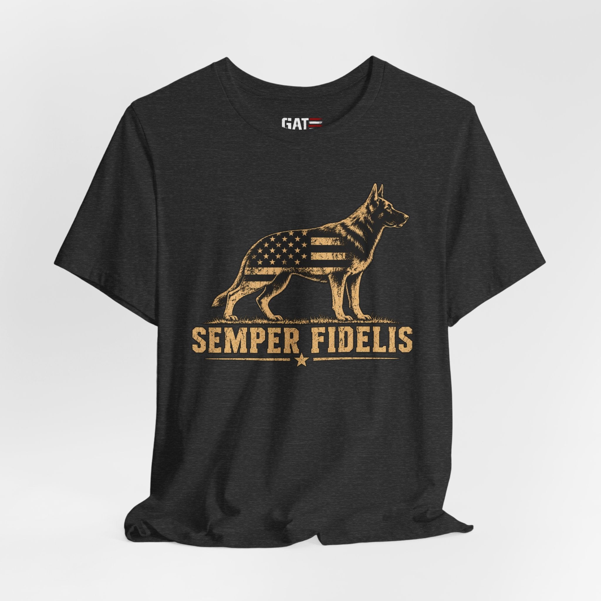 Semper Fidelis German Shepherd T-Shirt — Patriotic Military K9 Tee