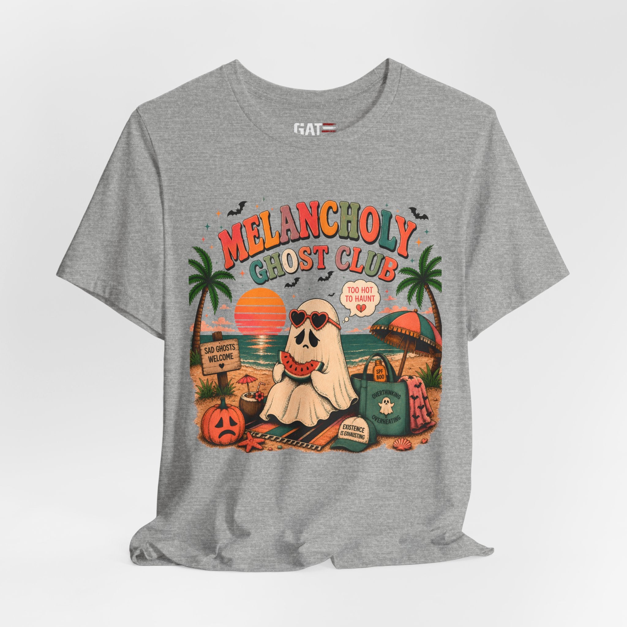 Summerween Shirt, Spooky Beach Shirt, Ghost Beach Tee, Halloween Beach Shirt, Coastal Halloween Tee, Tropical Ghost Shirt