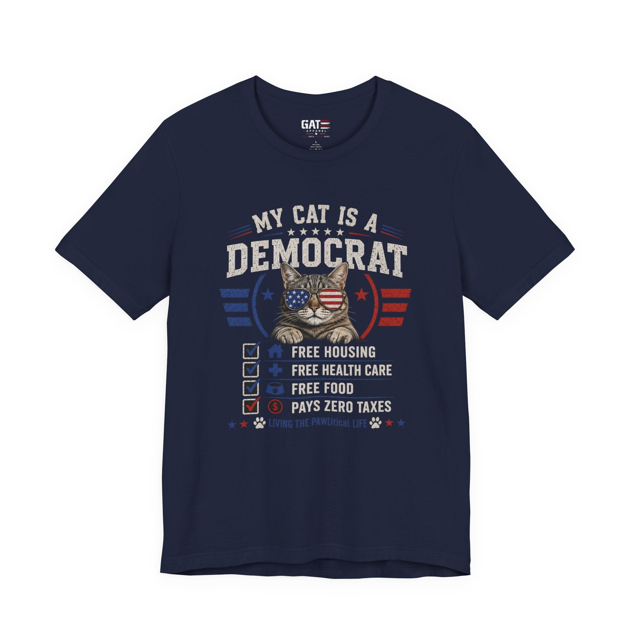 Funny Cat Lover Shirt, Political Humor Tee, Cat Mom Gift, Cat Dad Shirt, Patriotic Cat Lover Gift, Election Humor Tee