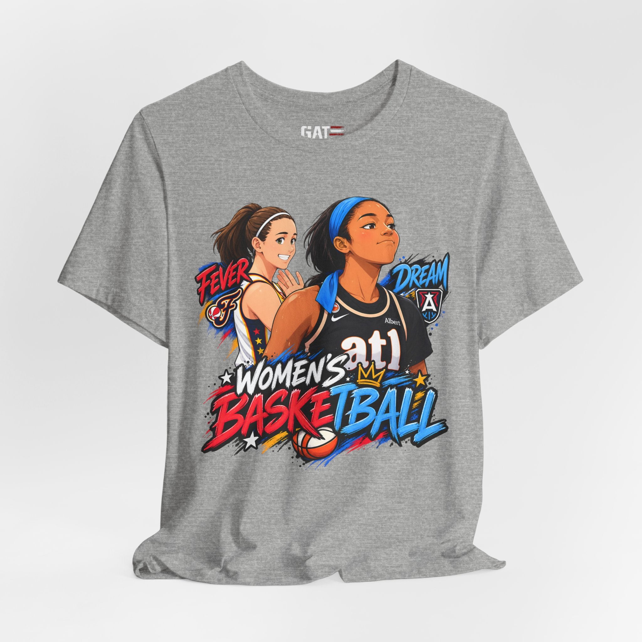 Caitlin Clark Angel Reese Shirt WNBA Basketball Rivalry Fever Sky Graphic Tee