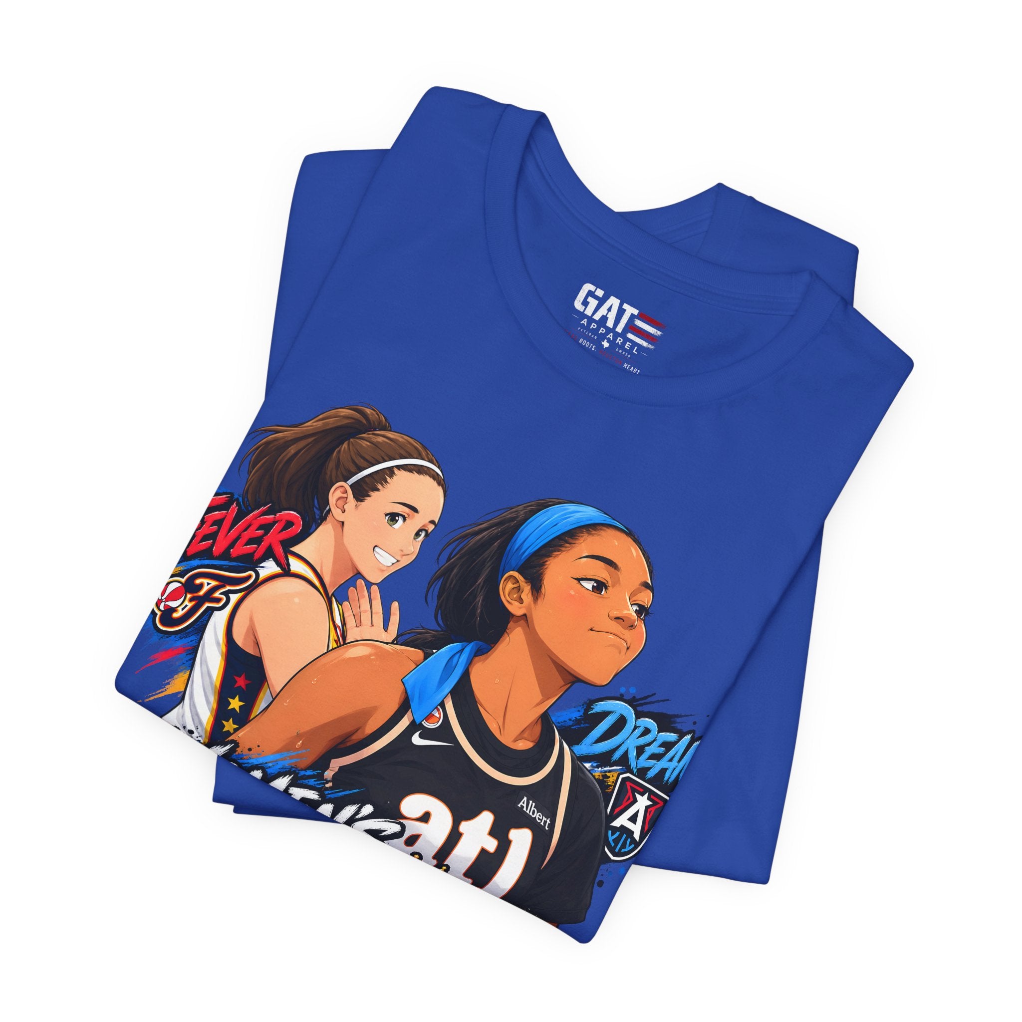 Caitlin Clark Angel Reese Shirt WNBA Basketball Rivalry Fever Sky Graphic Tee