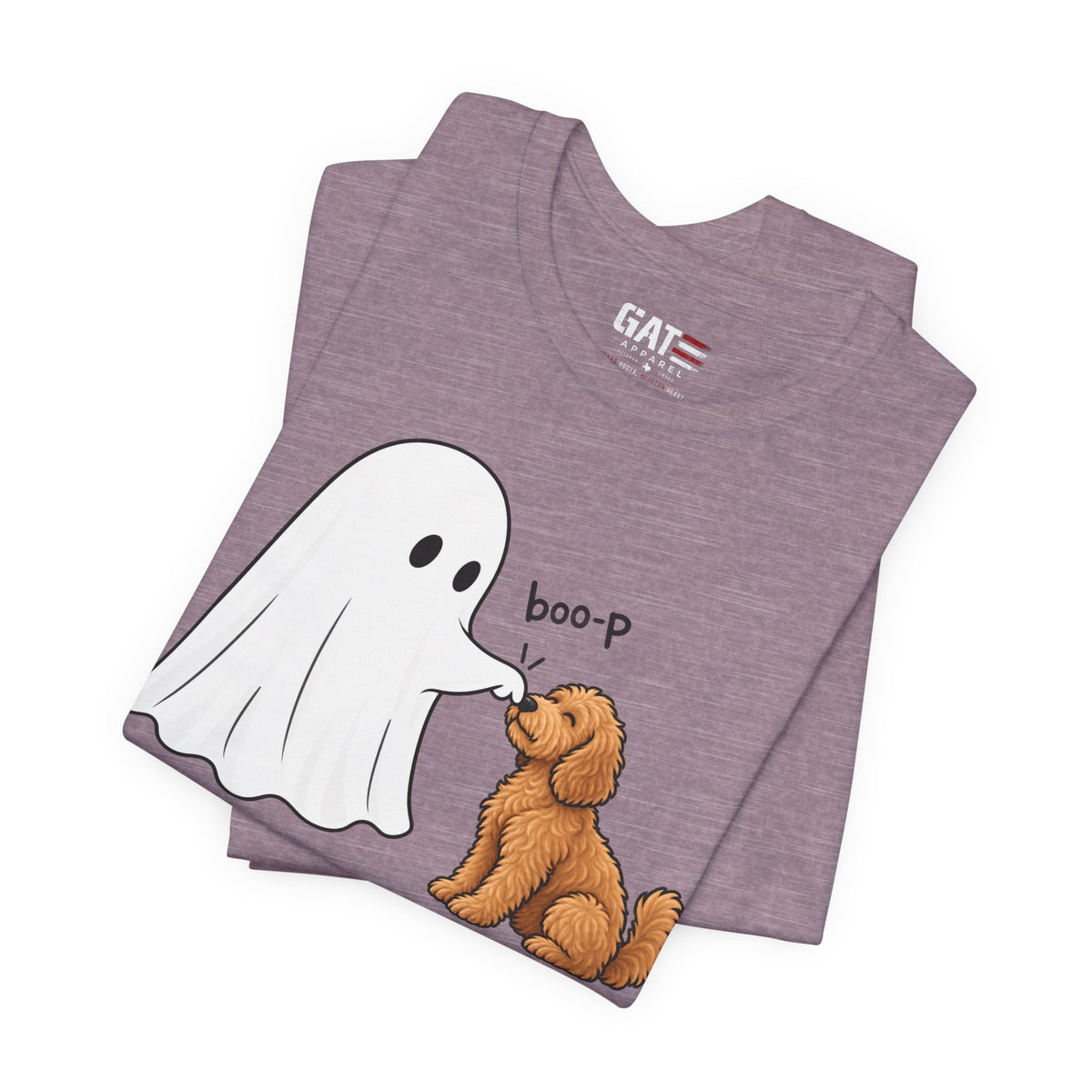 Halloween Ghost & Doodle— "boo-p" Cute Dog Halloween T-Shirt