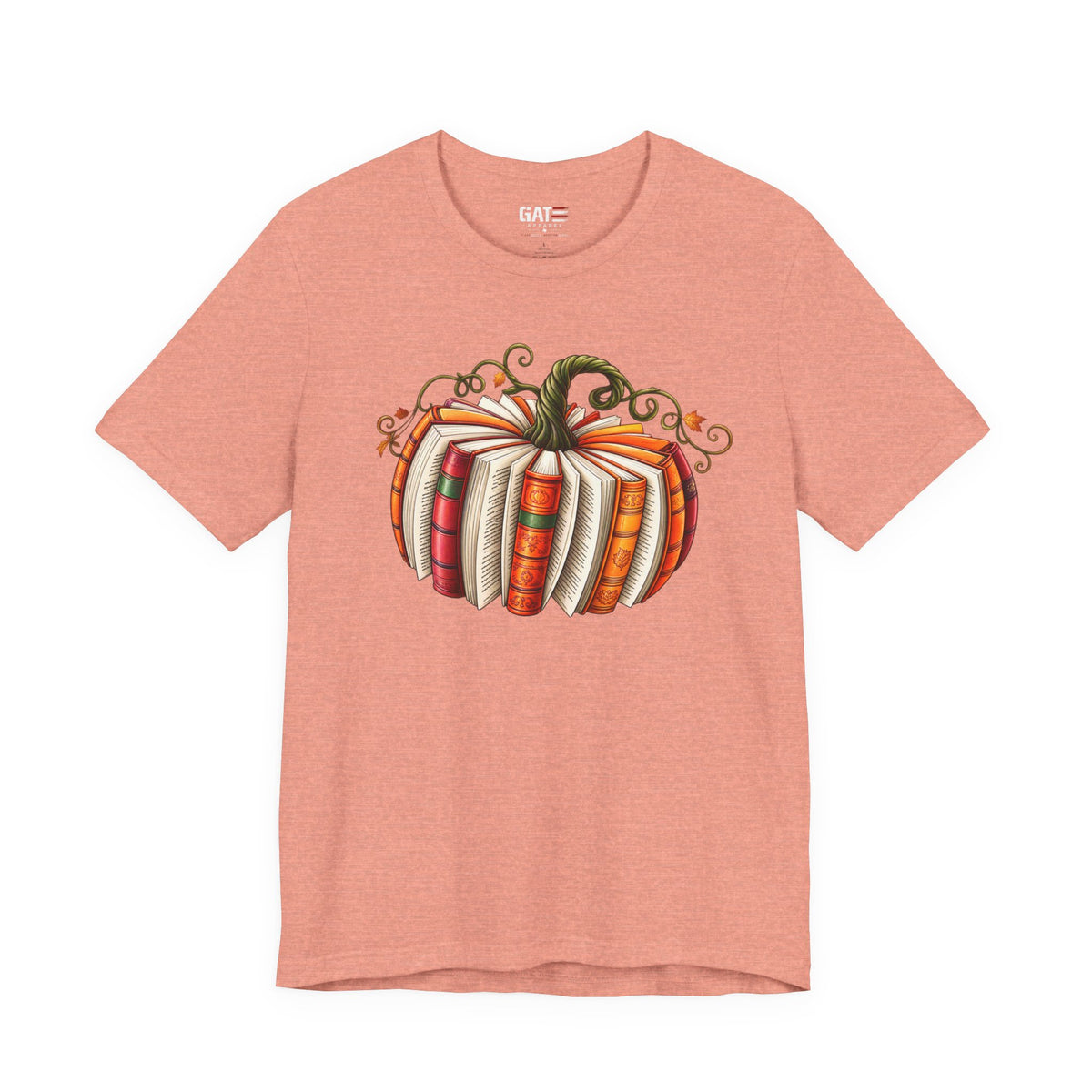 Fall Book Lover Shirt – Pumpkin Books Graphic Tee – product photo