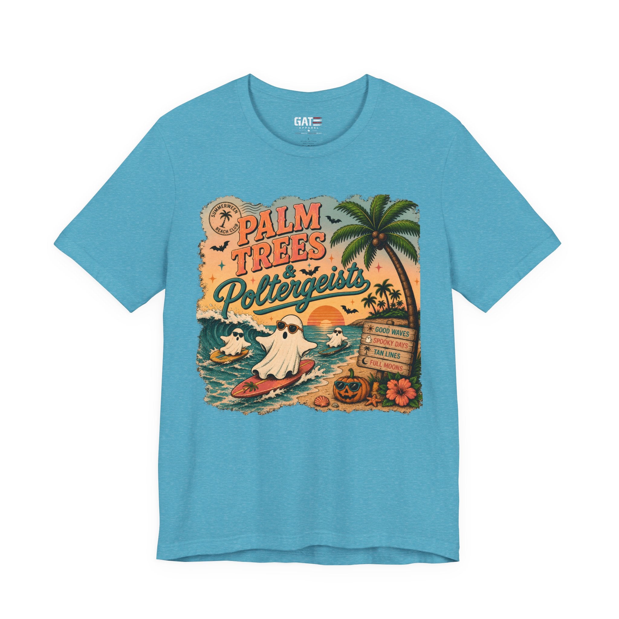 Summerween Shirt, Spooky Beach Shirt, Ghost Beach Tee, Halloween Beach Shirt, Coastal Halloween Tee, Tropical Ghost Shirt