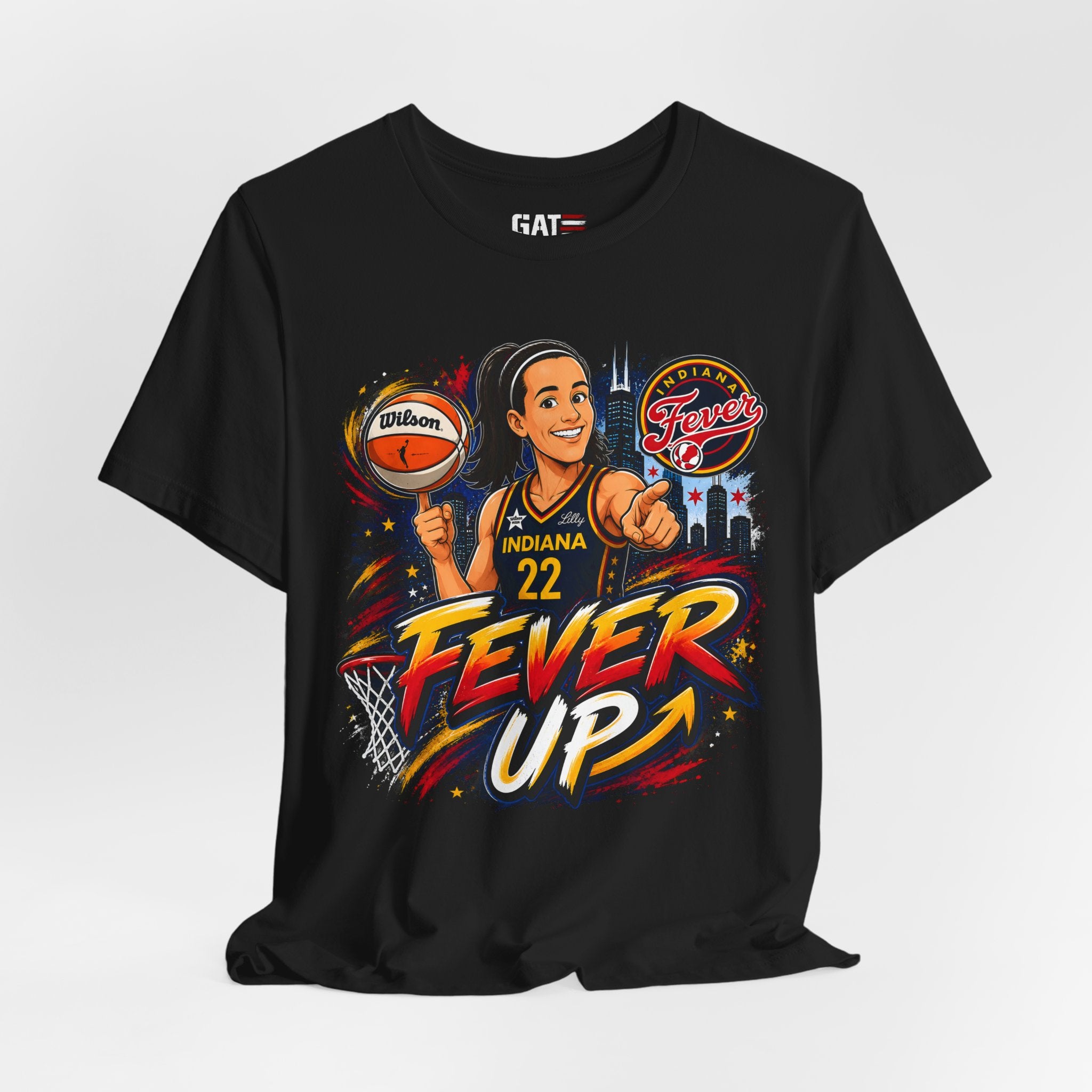 Caitlin Clark Indiana Fever #22 T-Shirt Fever Up WNBA Basketball Graphic Tee