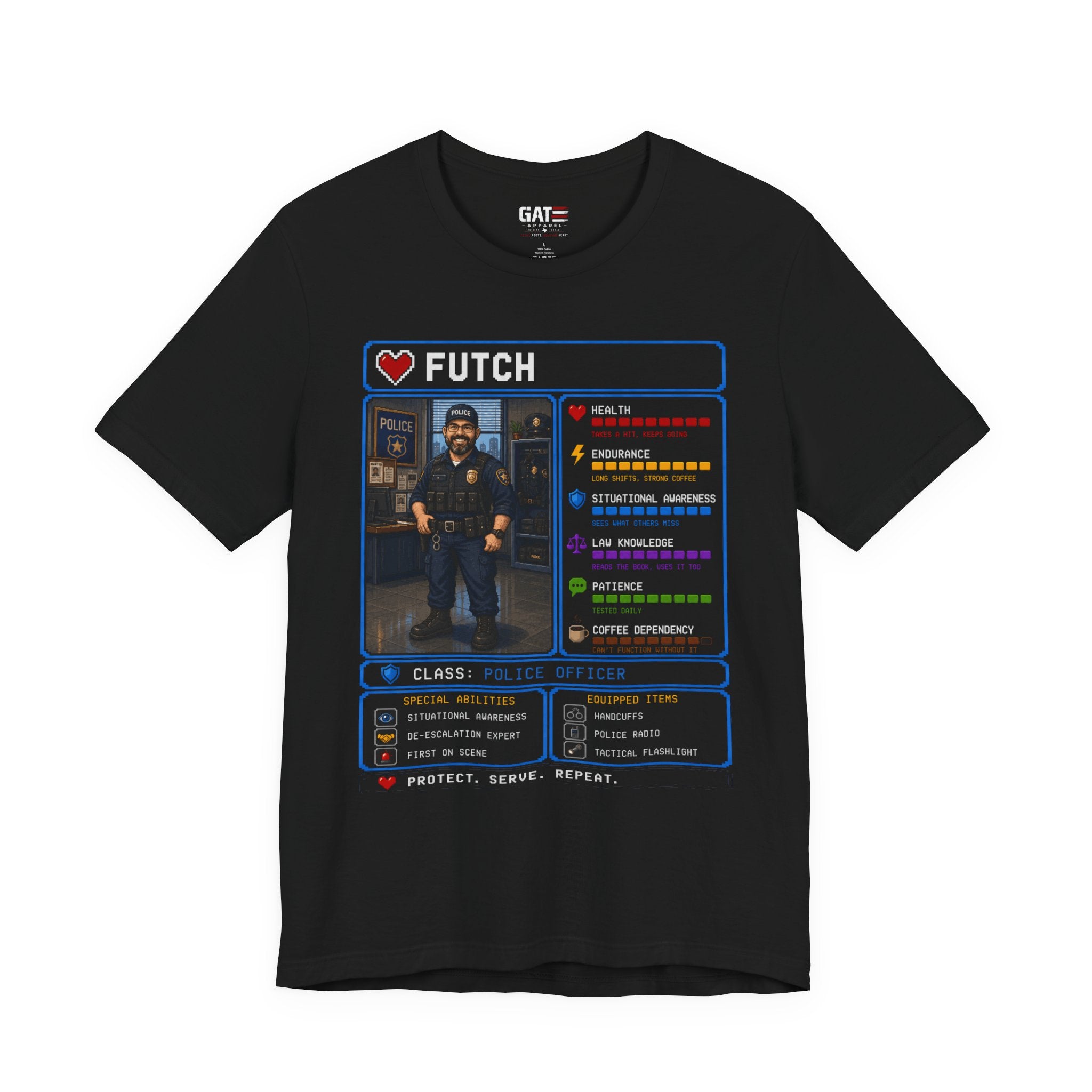 Custom Police Officer RPG Character Shirt | Personalized Law Enforcement Gift