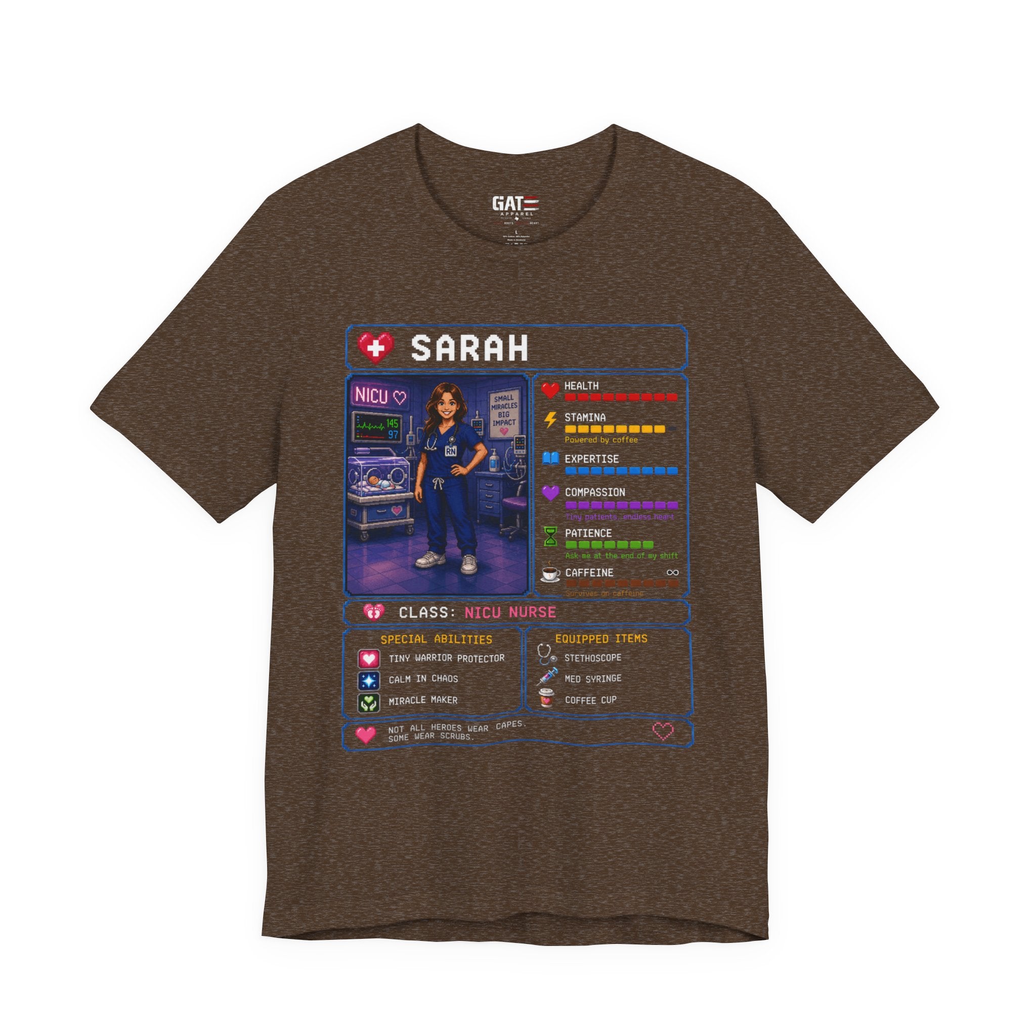 Custom NICU Nurse RPG Character Shirt | Personalized Nurse Gift