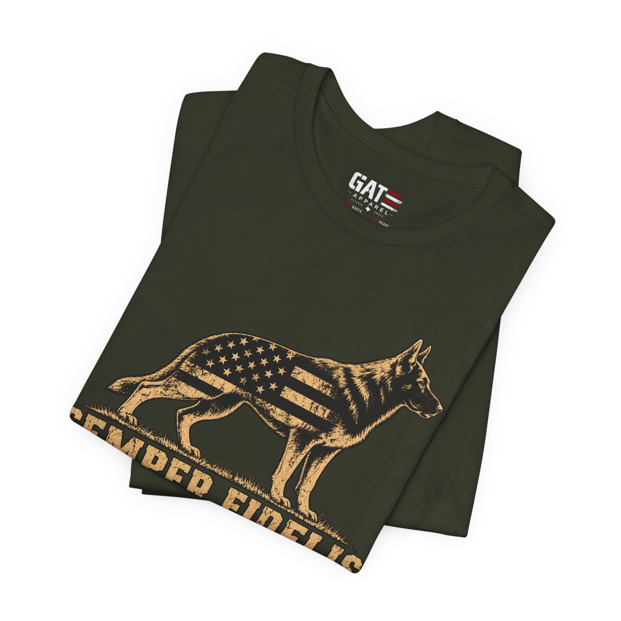 Semper Fidelis German Shepherd T-Shirt — Patriotic Military K9 Tee