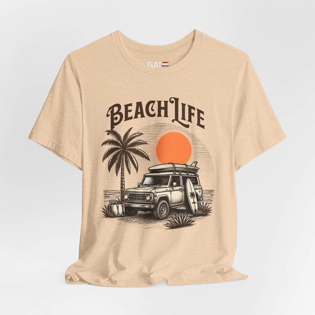 Beach Life Shirt, Retro VW Bus T Shirt, Vintage Camper Van Tee, Coastal Vacation Shirt, Summer Beach Graphic Tee, Surf Style Shirt, Van Life