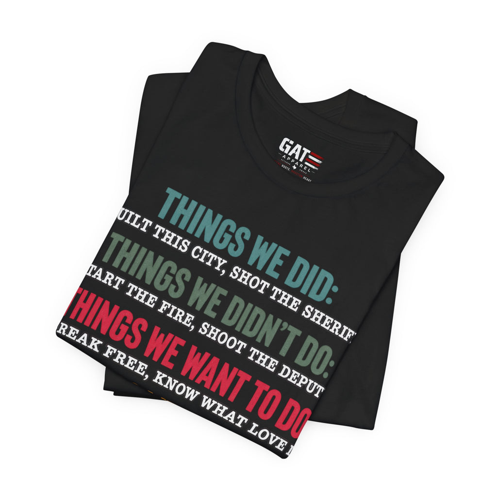Things We Will Do Checklist T-Shirt — Funny Motivational List Tee