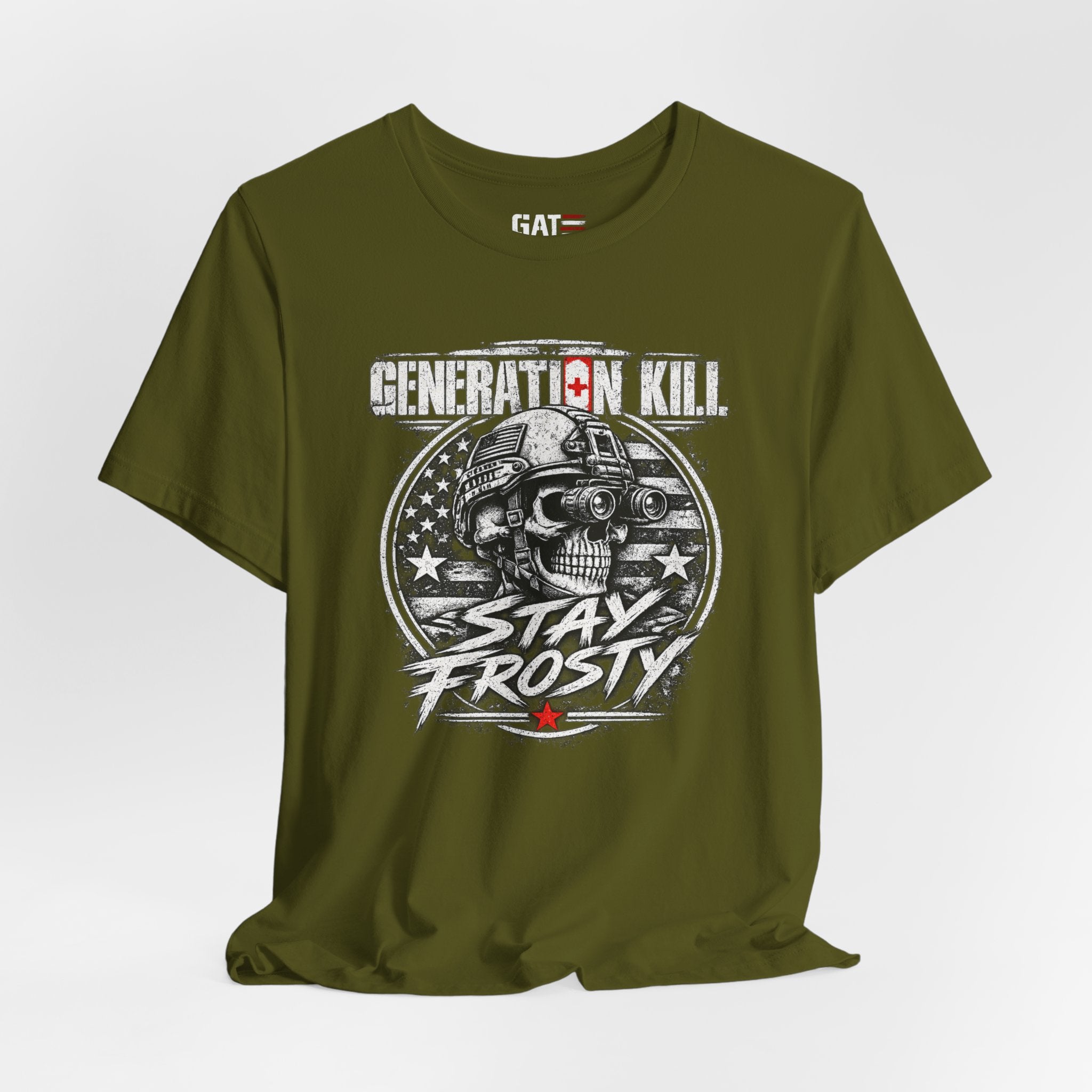 Stay Frosty Skull Tee — Military Veteran Retro Graphic T-Shirt