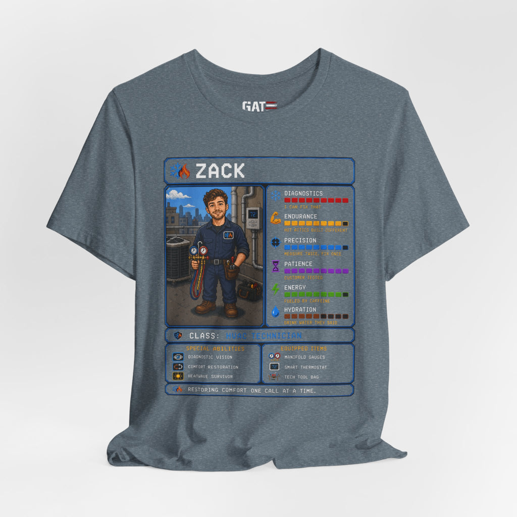 Custom HVAC Technician RPG Character Shirt| Personalized HVAC Tech Gift