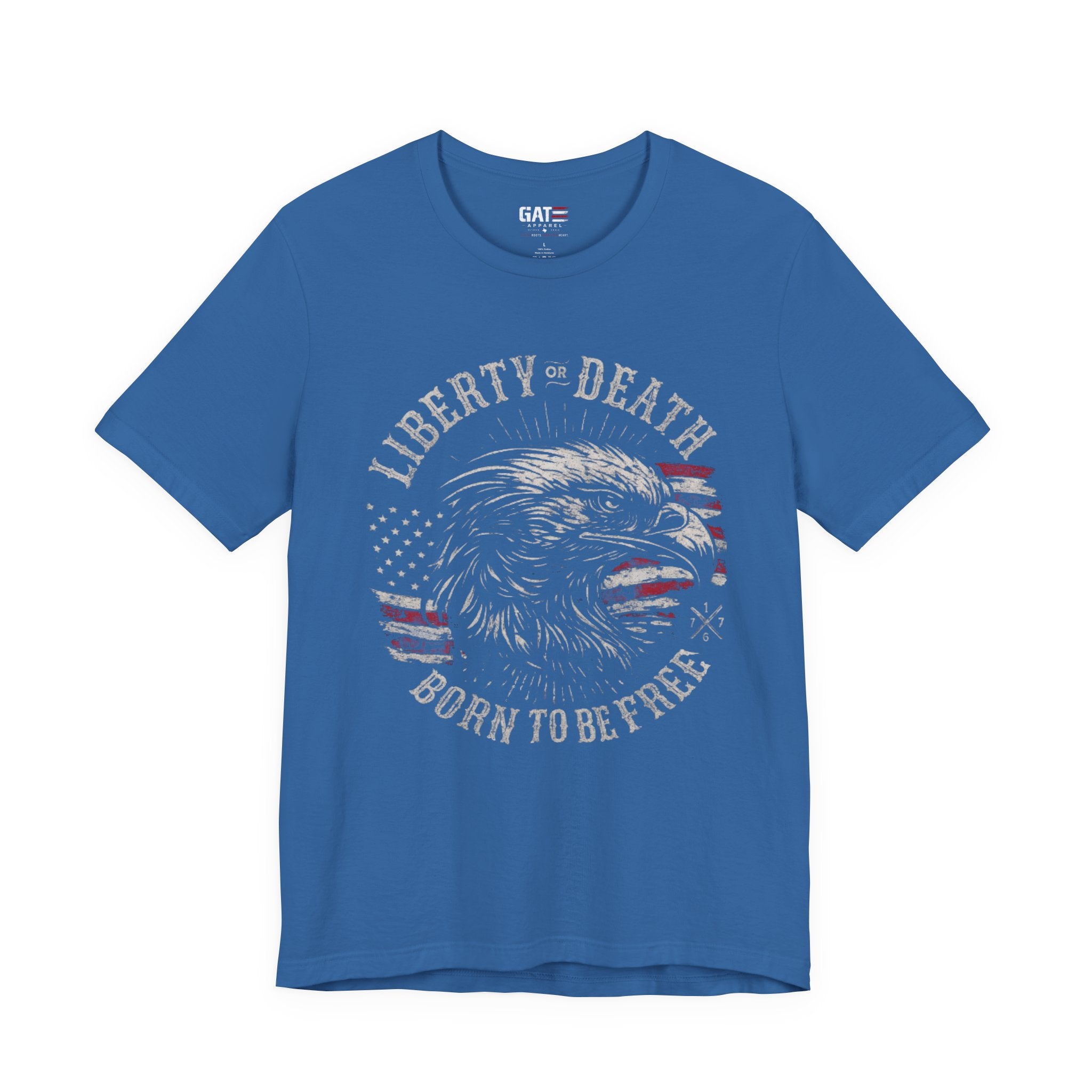 Liberty or Death Shirt, Born to Be Free Patriotic Eagle Tee, 1776 American Flag Shirt, USA Freedom Graphic T-Shirt, Veteran Gift