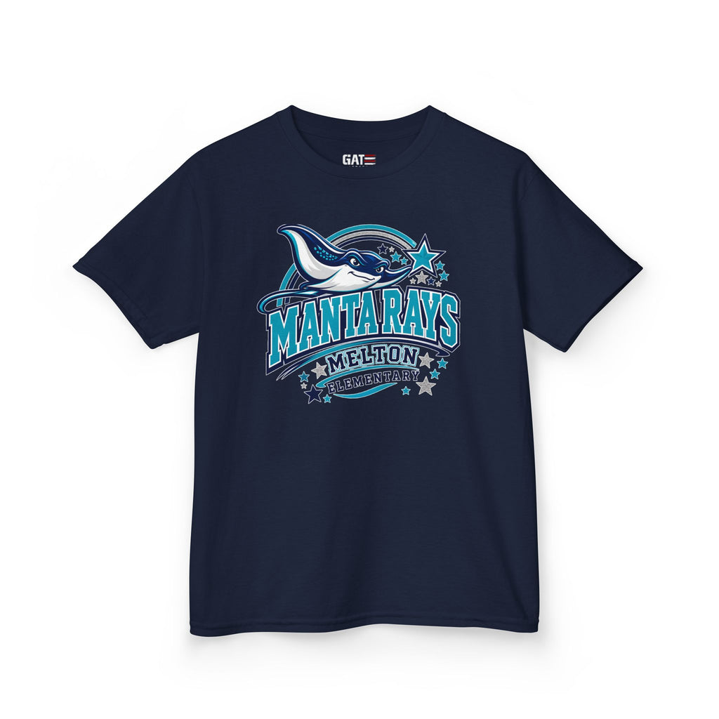 Melton Kids Tee Mantarays School T-Shirt — Melton Elementary Mascot Tee