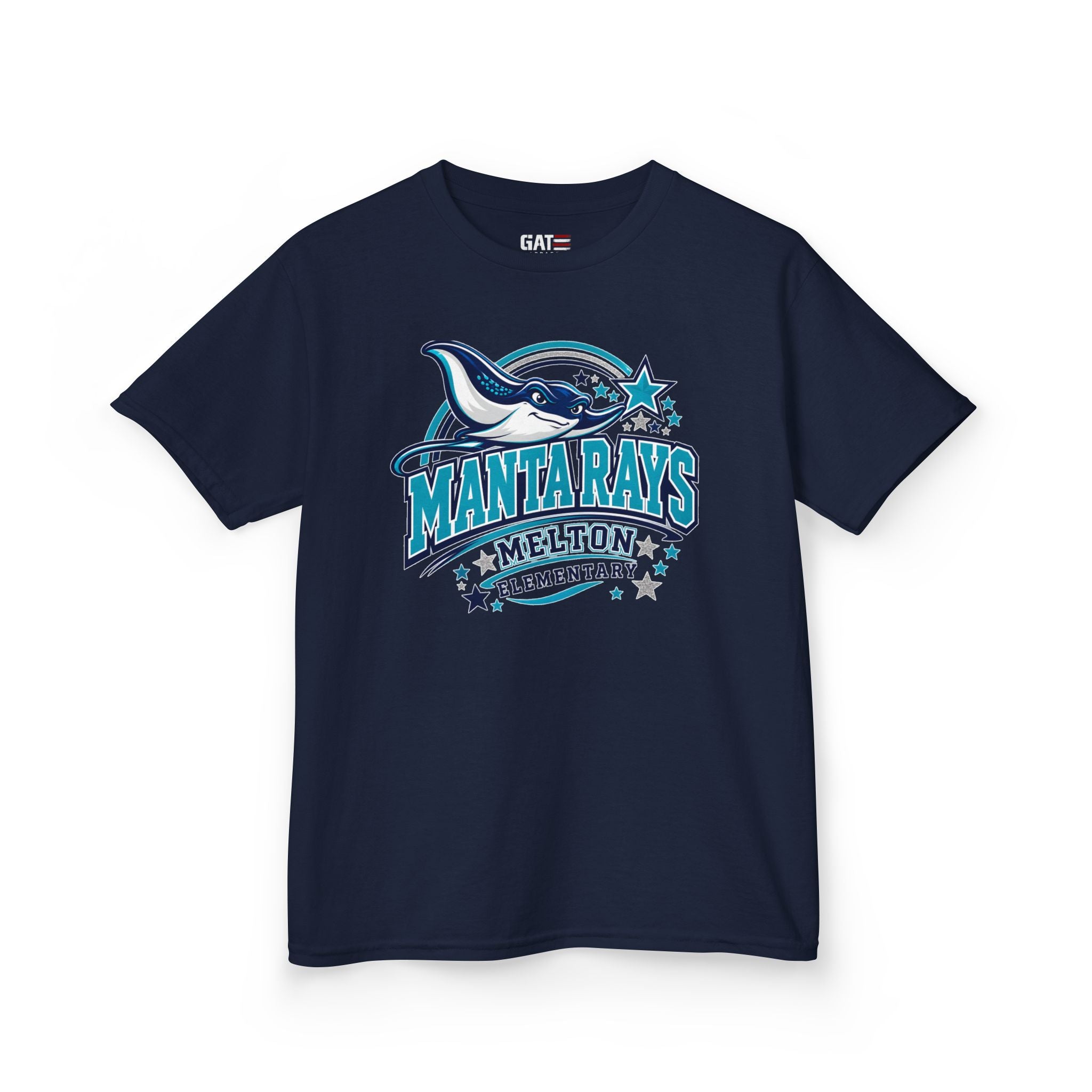 Melton Kids Tee Mantarays School T-Shirt — Melton Elementary Mascot Tee