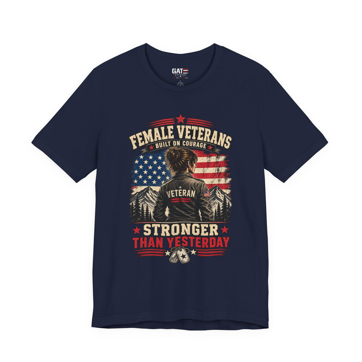 Built on Courage Female Veteran Shirt | Patriotic Tee