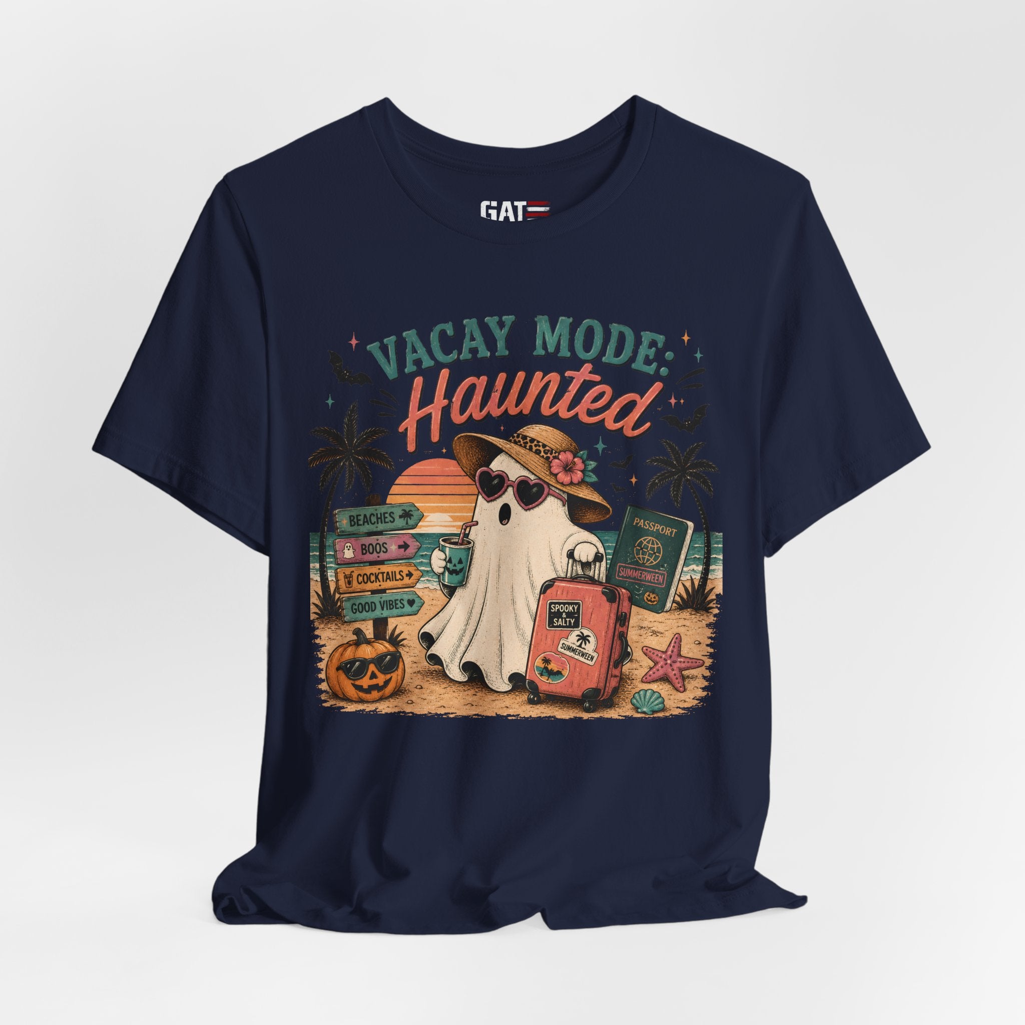 Summerween Shirt, Spooky Beach Shirt, Ghost Beach Tee, Halloween Beach Shirt, Coastal Halloween Tee, Tropical Ghost Shirt