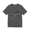 Beauty But Still A Beast Shirt, Women's Gym Shirt, Leopard Print Workout Tee, Fitness Shirt for Her